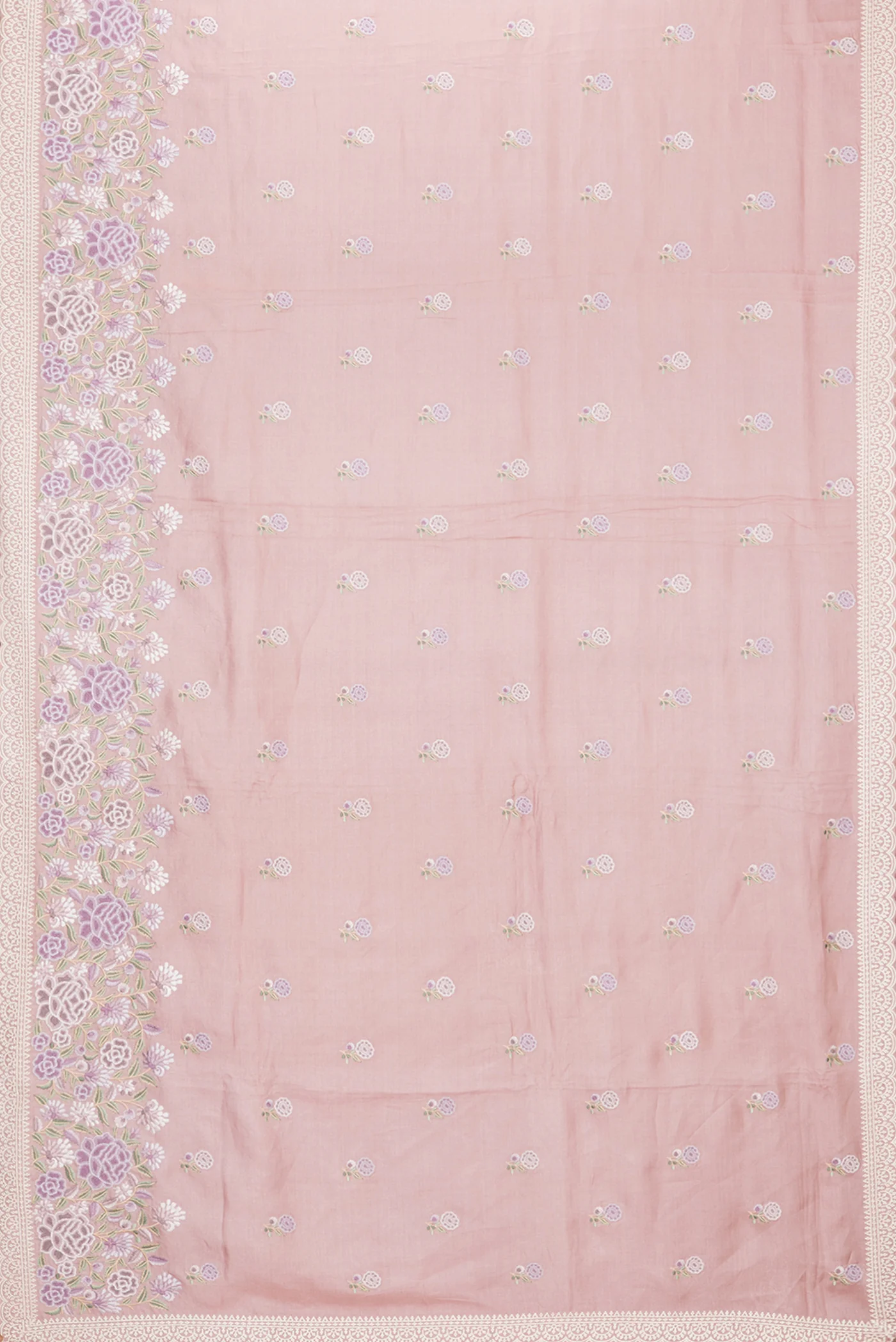 Rose Gold Tussar Silk Saree - Image 6