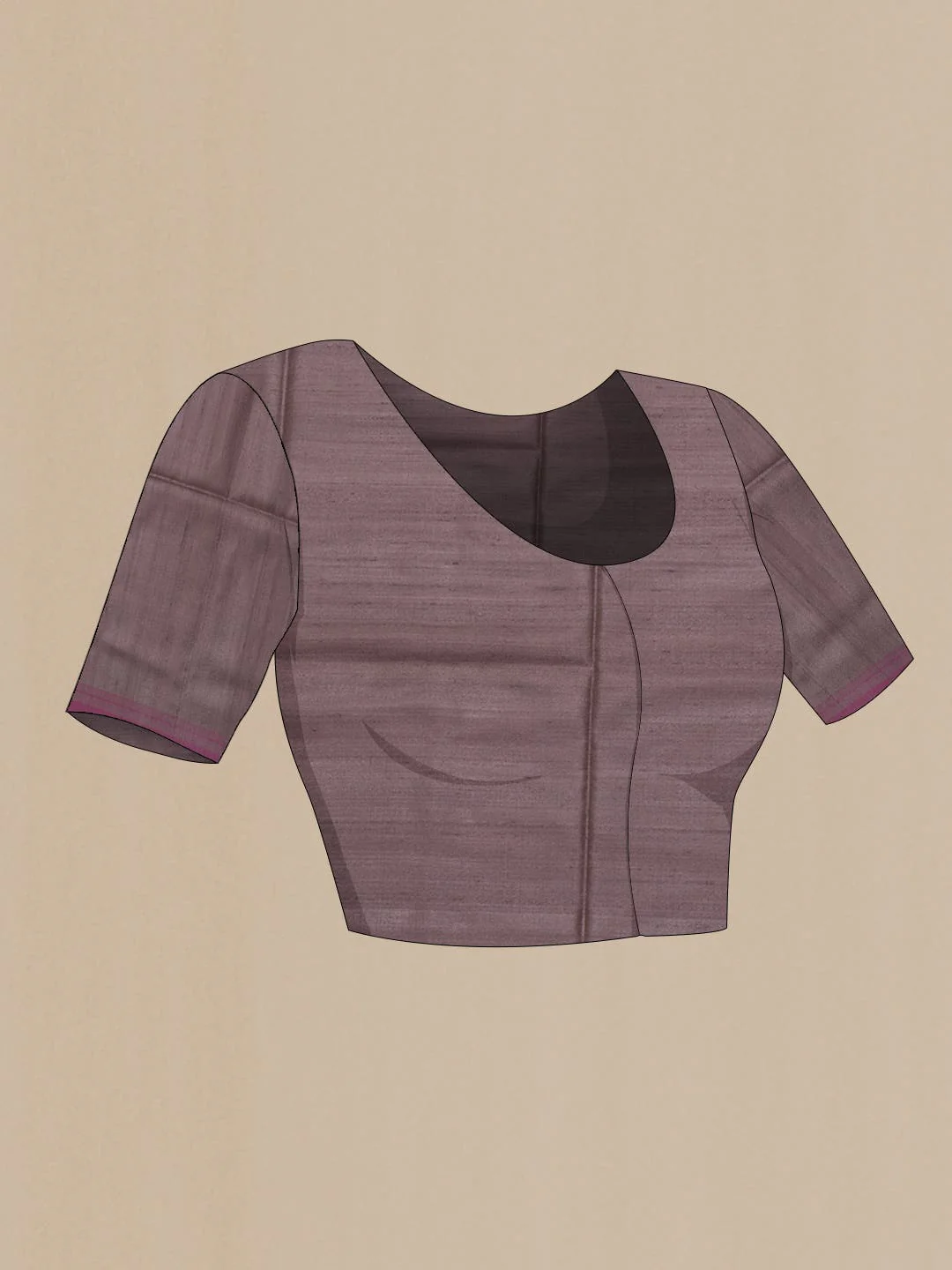 Mauve Tussar Silk Saree - Image 4
