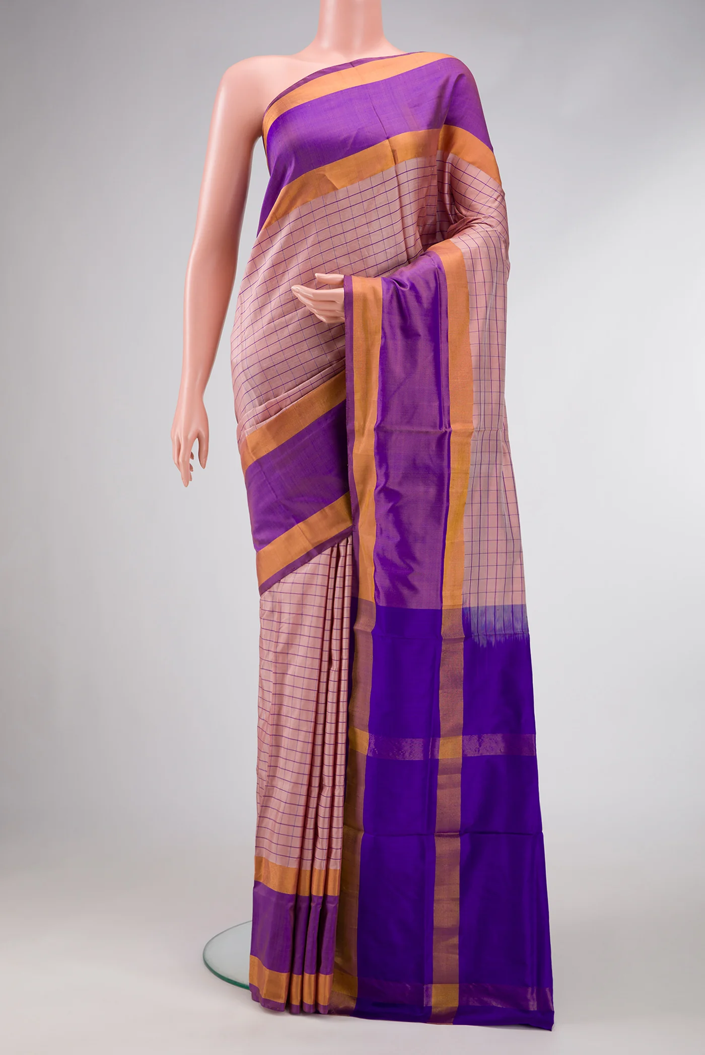 Rose Gold Uppada Silk Saree