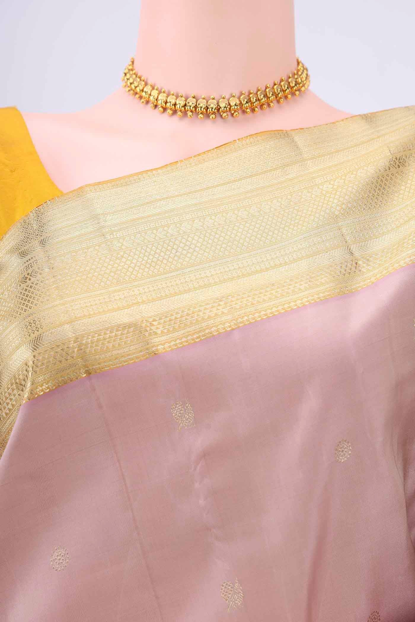 Rose Gold Kanchipuram Saree - Image 2