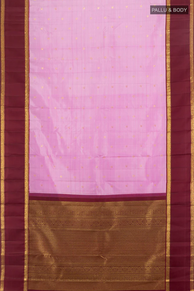 Rose pink Kanjivaram Silk Saree - Image 5