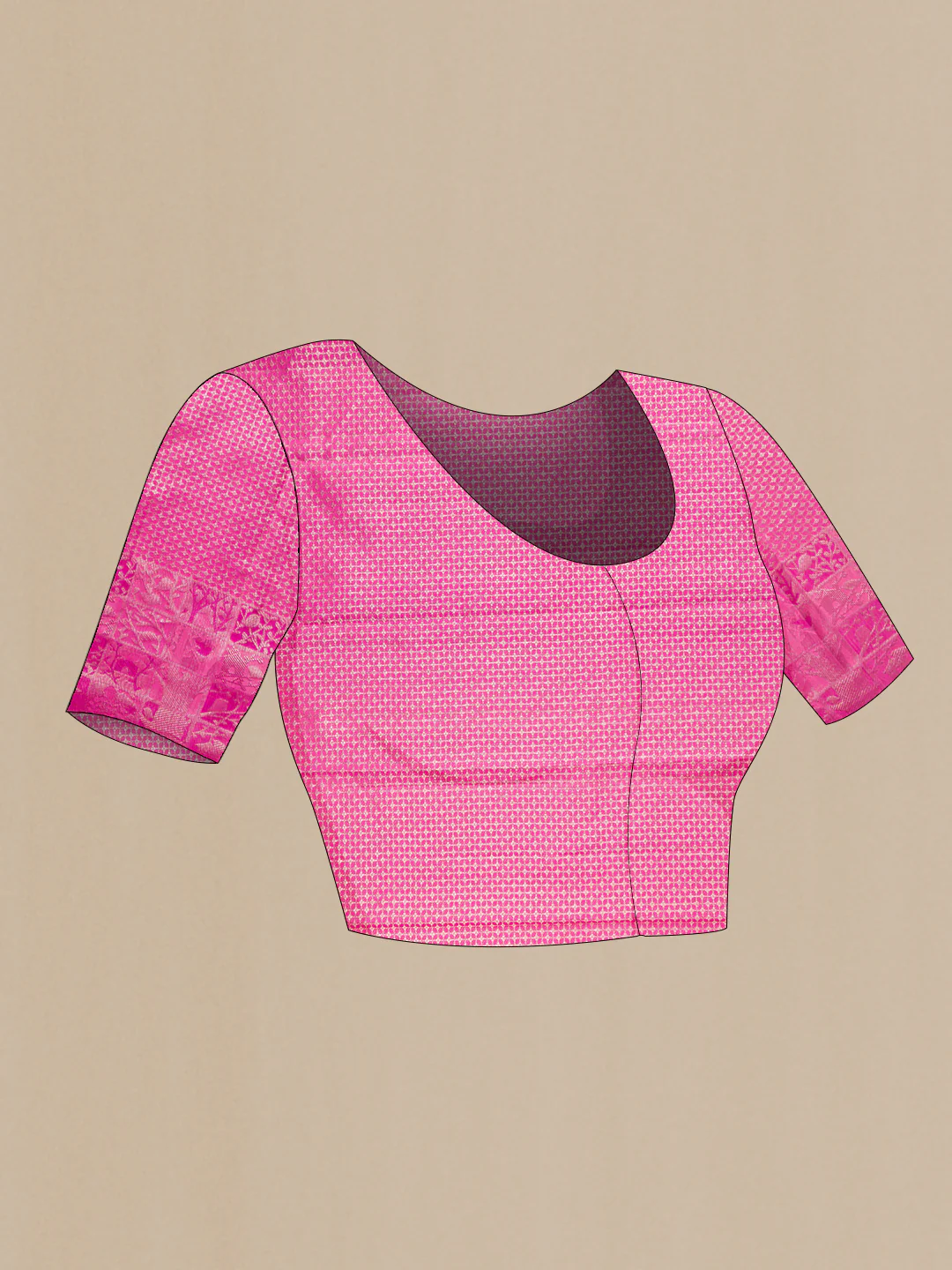 Rose Gold Kanjivaram Tissue Silk Saree - Image 5