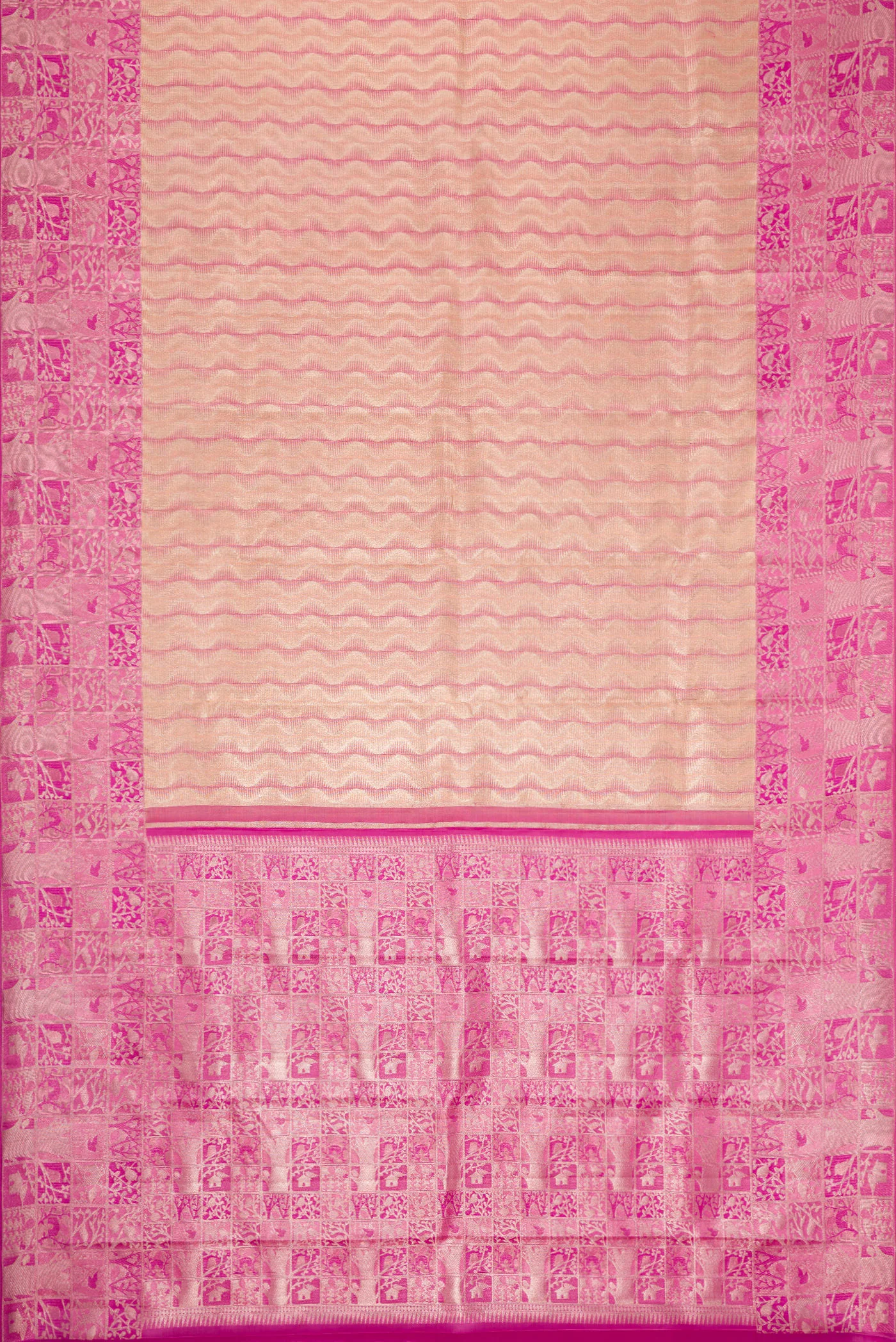 Rose Gold Kanjivaram Tissue Silk Saree - Image 6