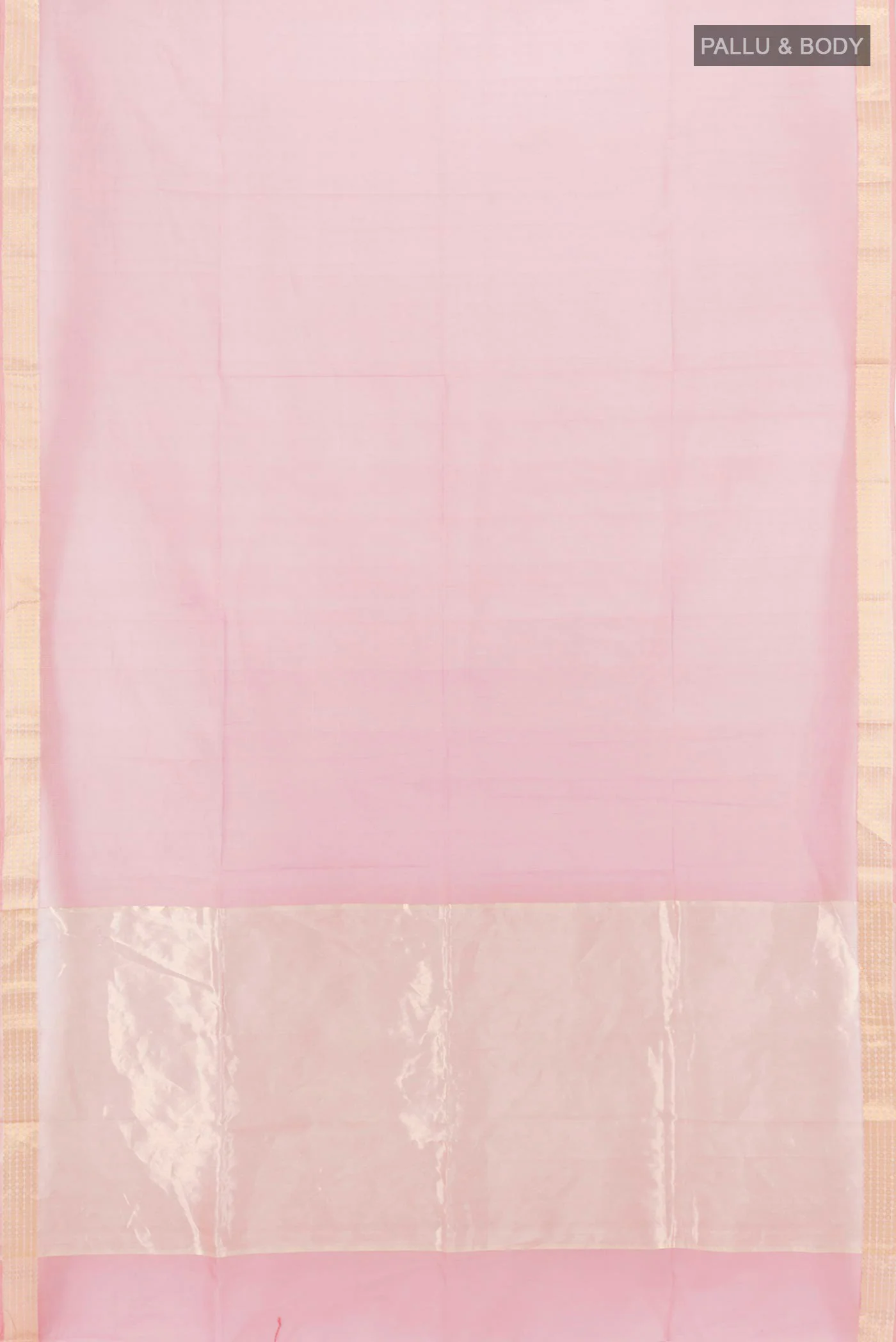 Rose Gold Maheshwari Silk Cotton Saree - Image 5