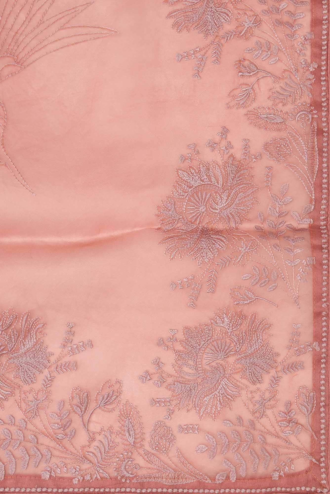 Asteracea Rose Gold floral design saree from Embroidered Romance Collection by Nalli - Image 4