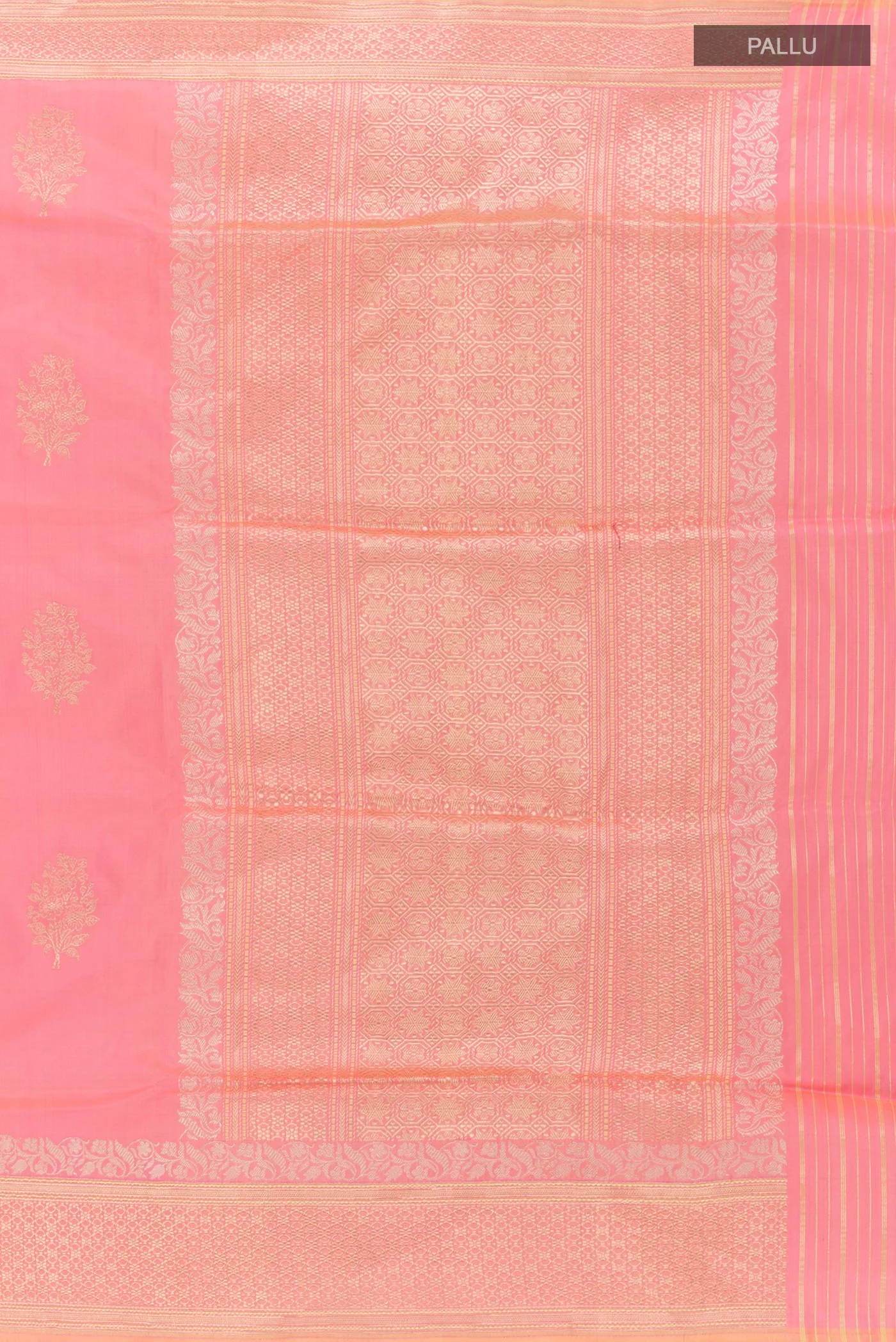 Rose pink Banarasi Silk Saree - Image 6