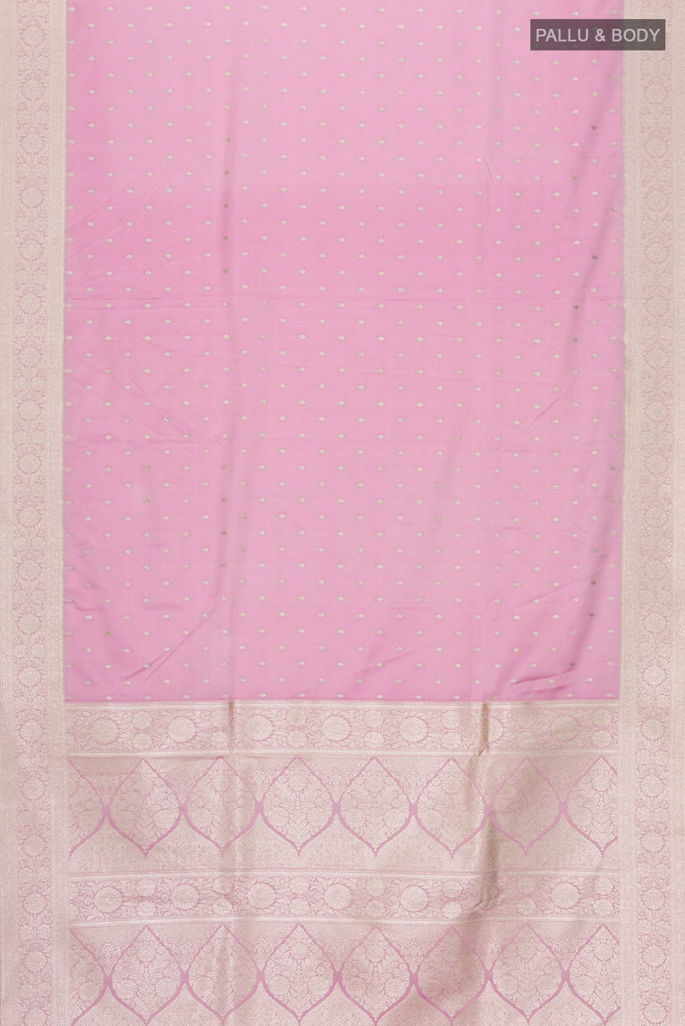 Rose pink Blended Banarasi Silk Saree - Image 3