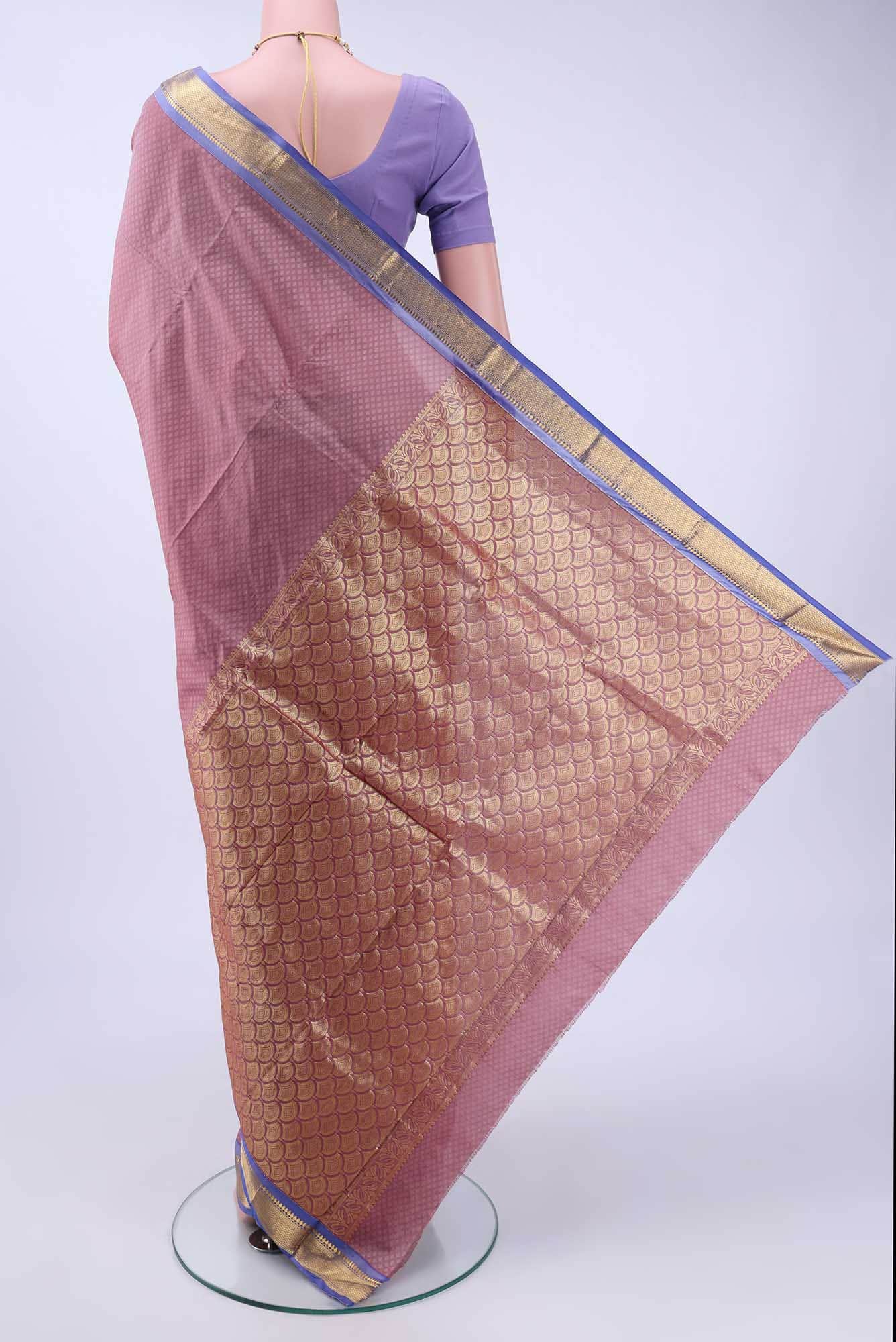 Rose pink Blended Bangalore Silk Saree - Image 2