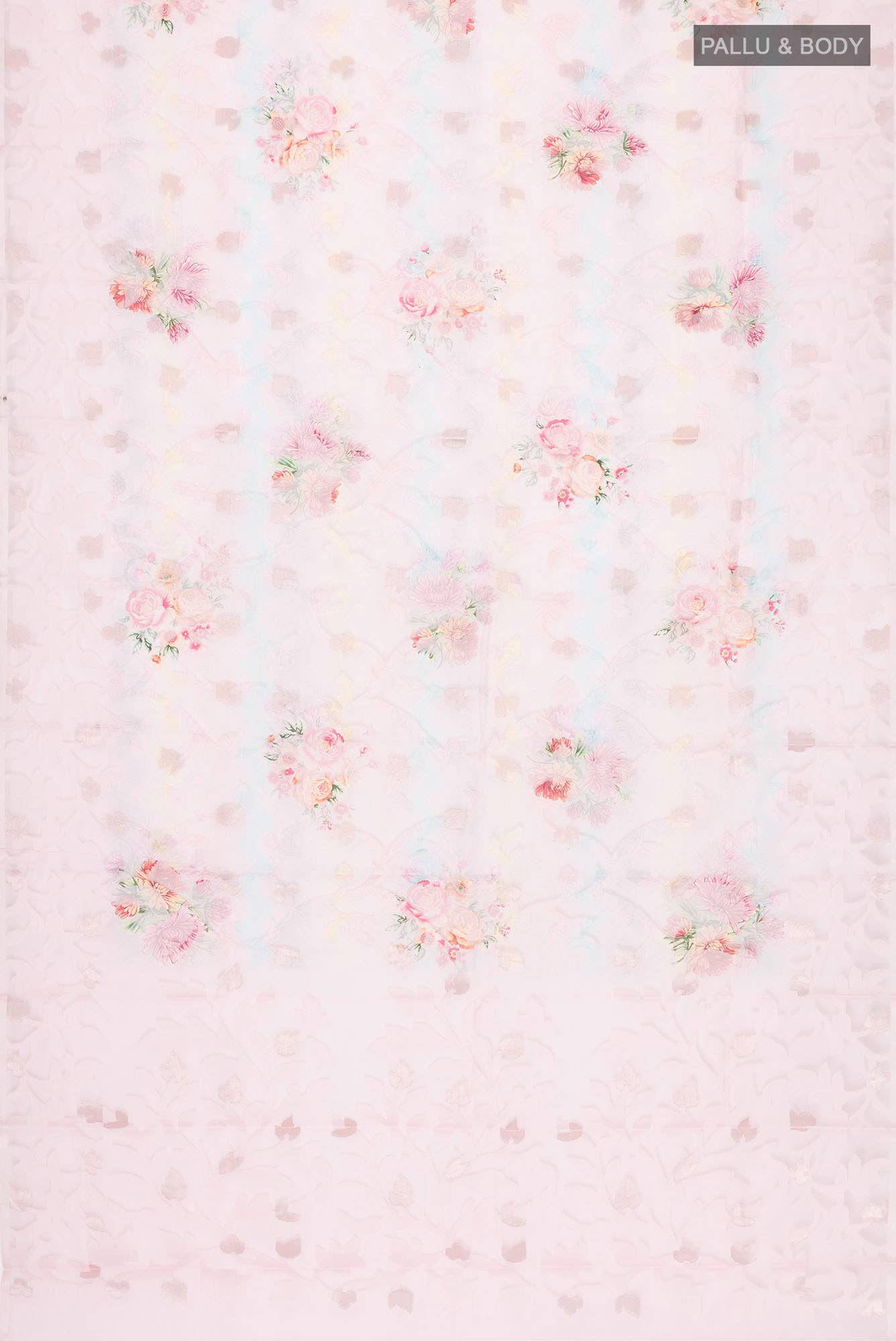 Rose pink Blended Organza Silk Saree - Image 2