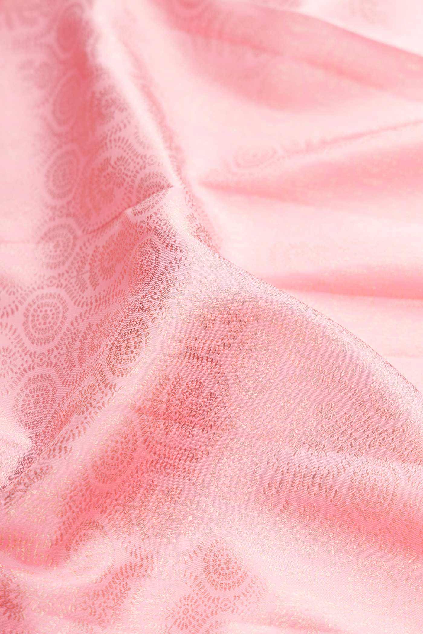 Rose pink Dual Tone Kanjivaram Silk Saree - Image 2