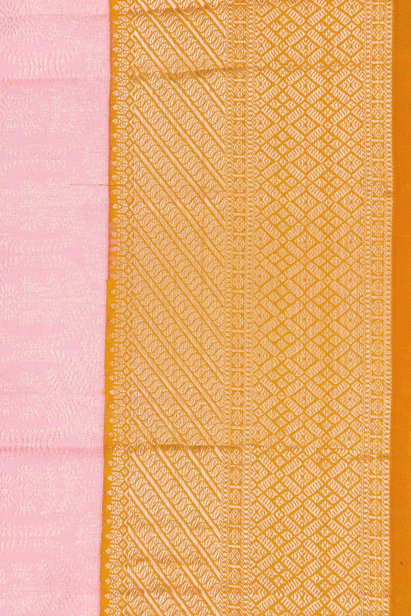 Rose pink Dual Tone Kanjivaram Silk Saree - Image 3