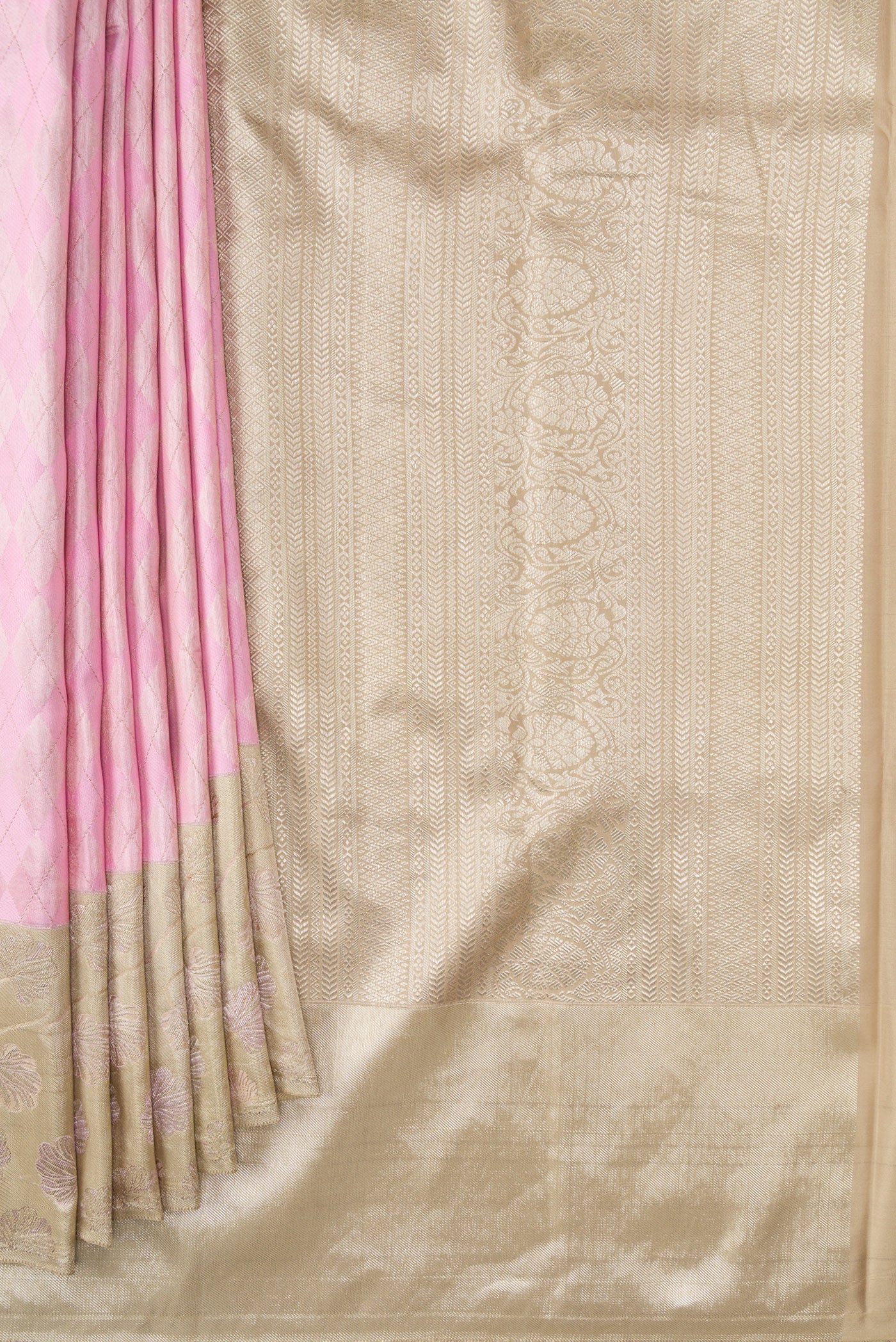 Rose pink Kanjivaram Silk Saree - Image 4