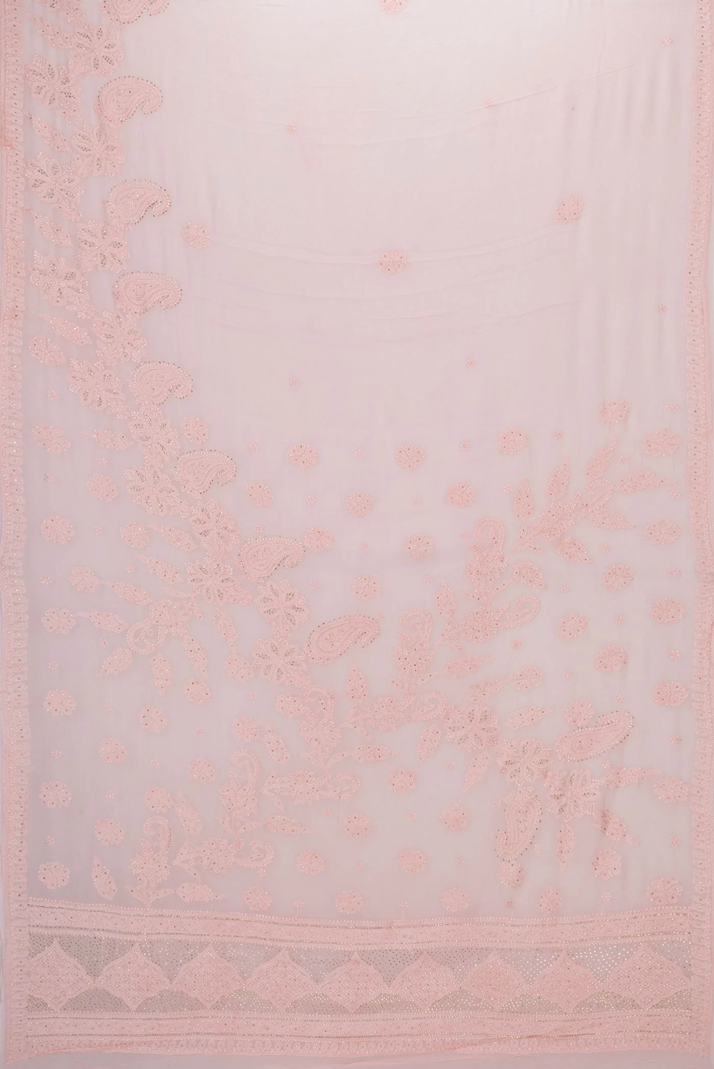 Rose pink Dual Tone Mysore Georgette Saree - Image 6