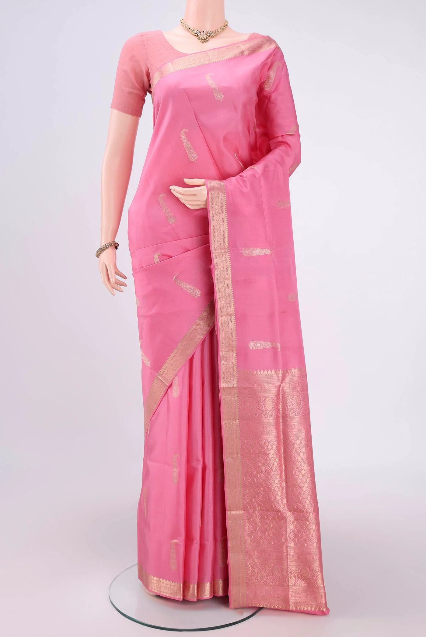 Rose pink Soft Silk Saree