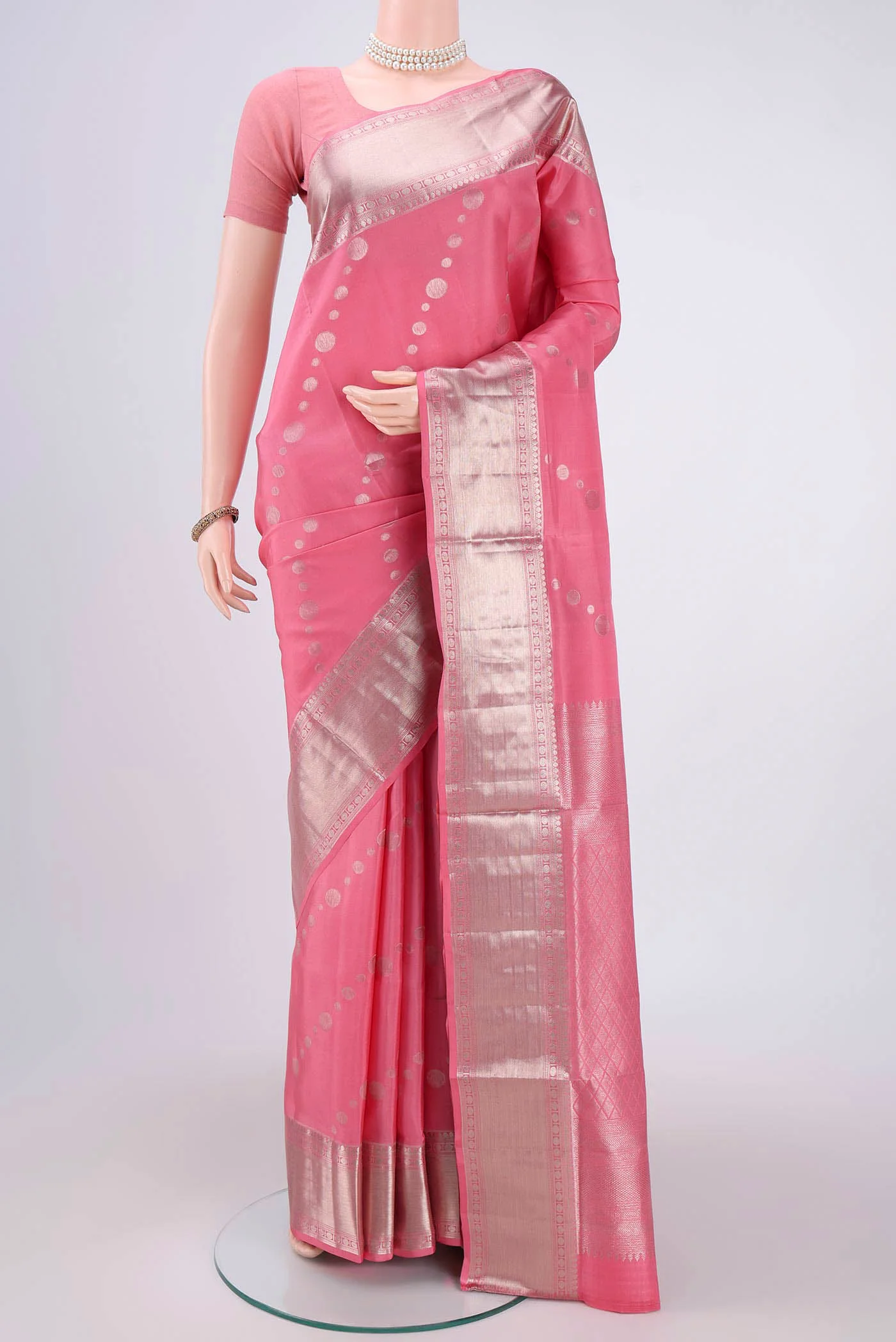 Rose pink Soft Silk Saree