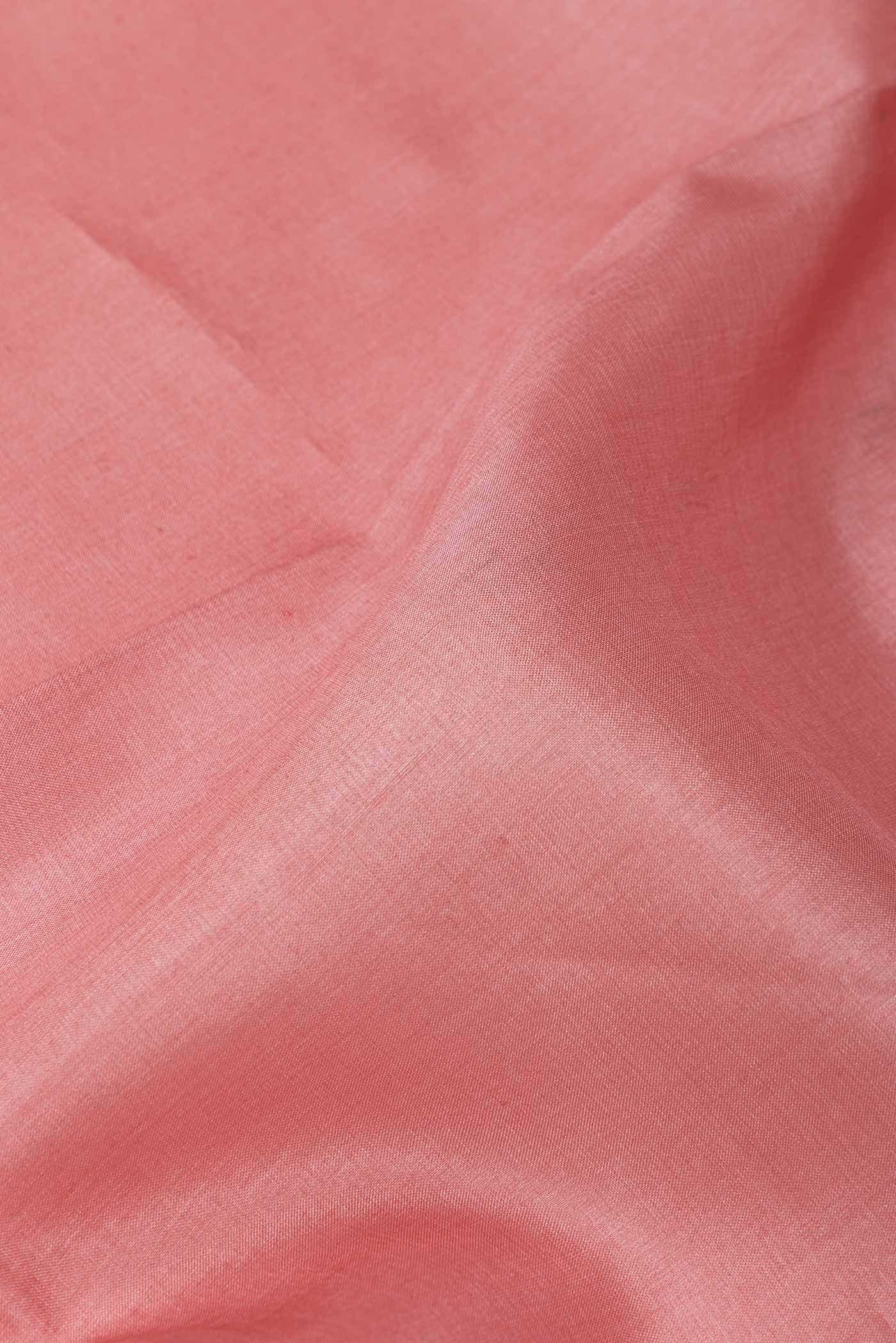 Coral Tussar Silk Saree - Image 2