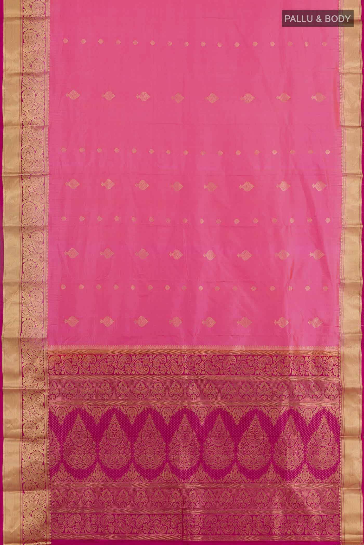 Rose pink Bangalore Silk Saree - Image 4
