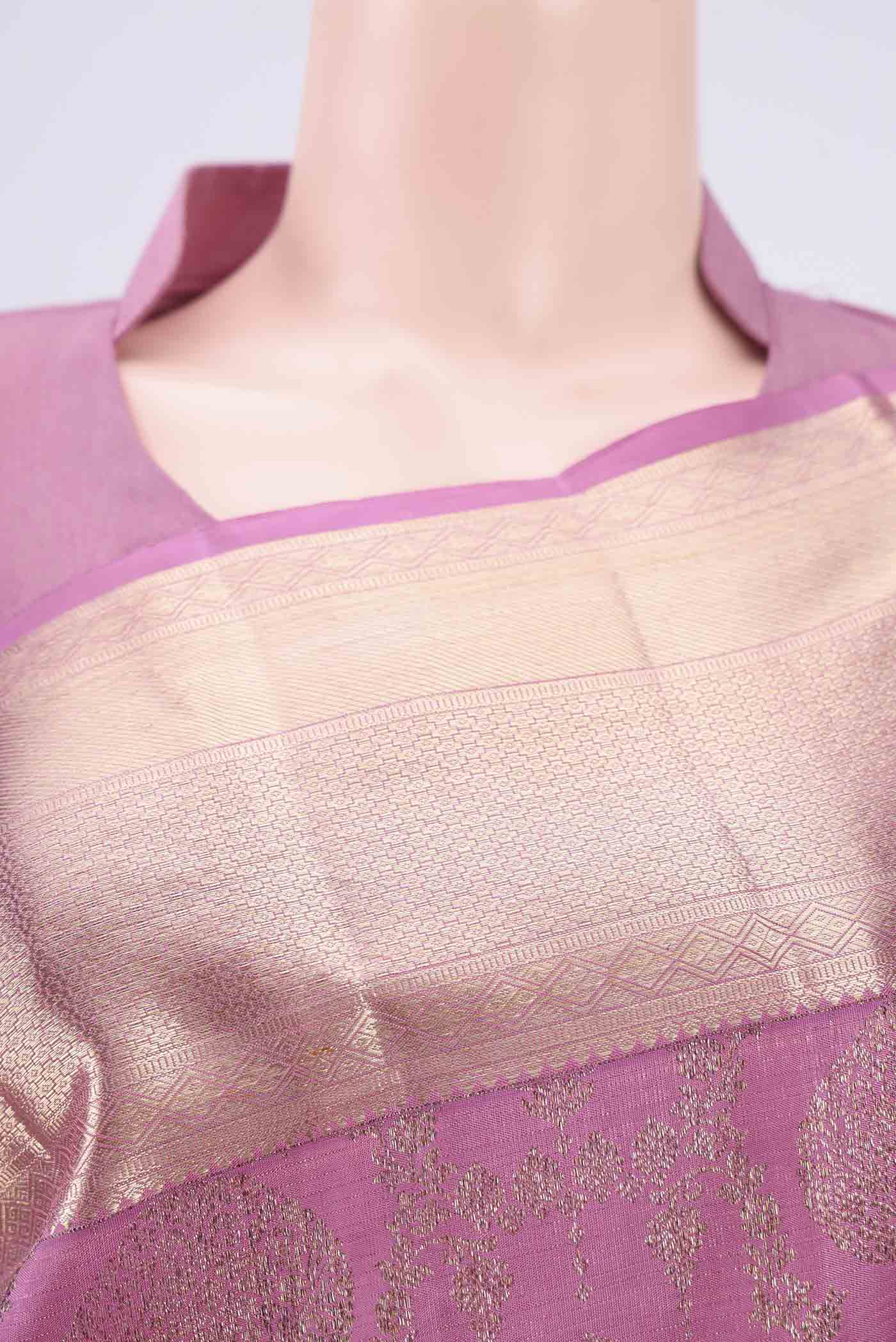 Lavender Kanchipuram Silk Saree - Image 2