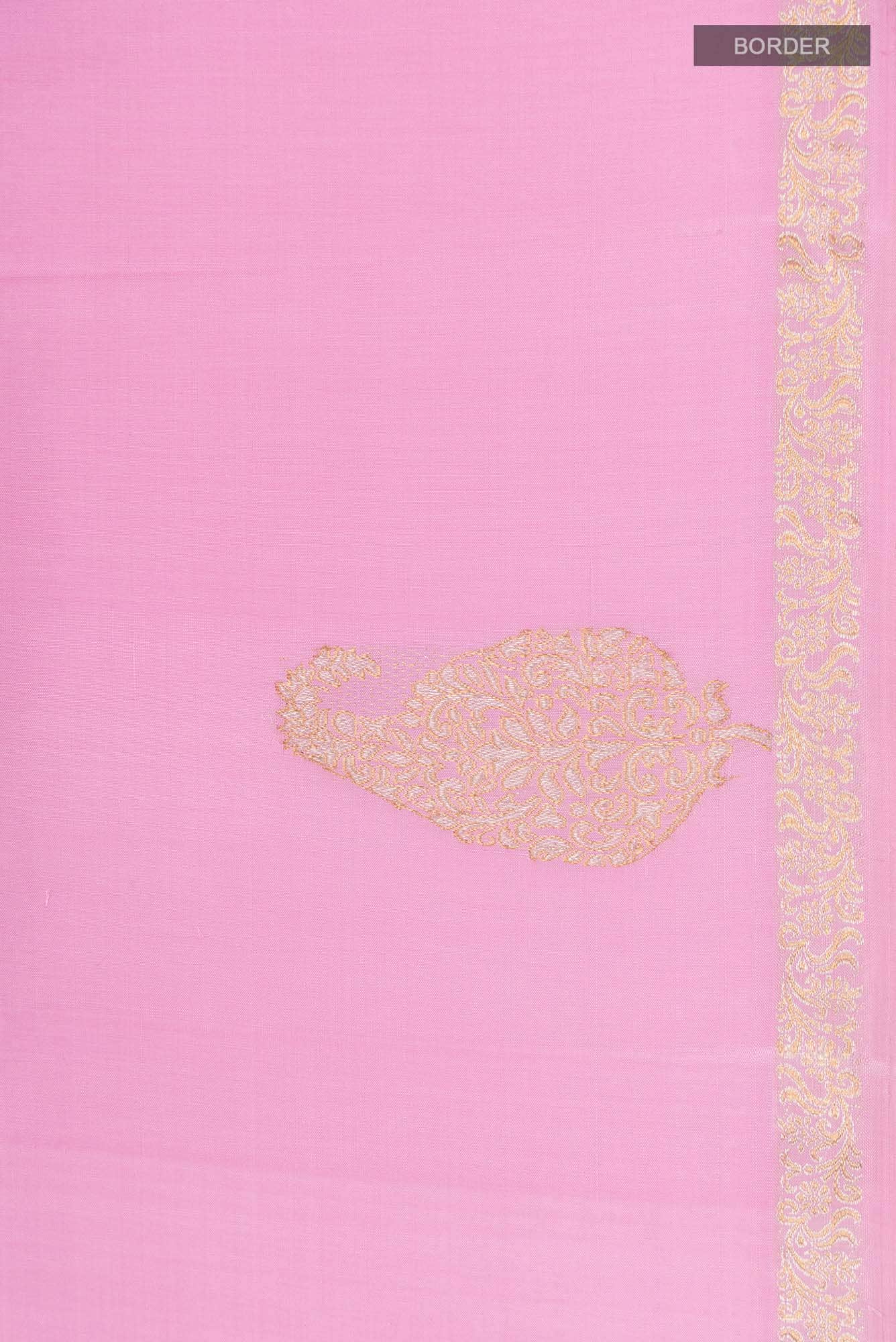 Rose pink Kanjivaram Silk Saree - Image 6