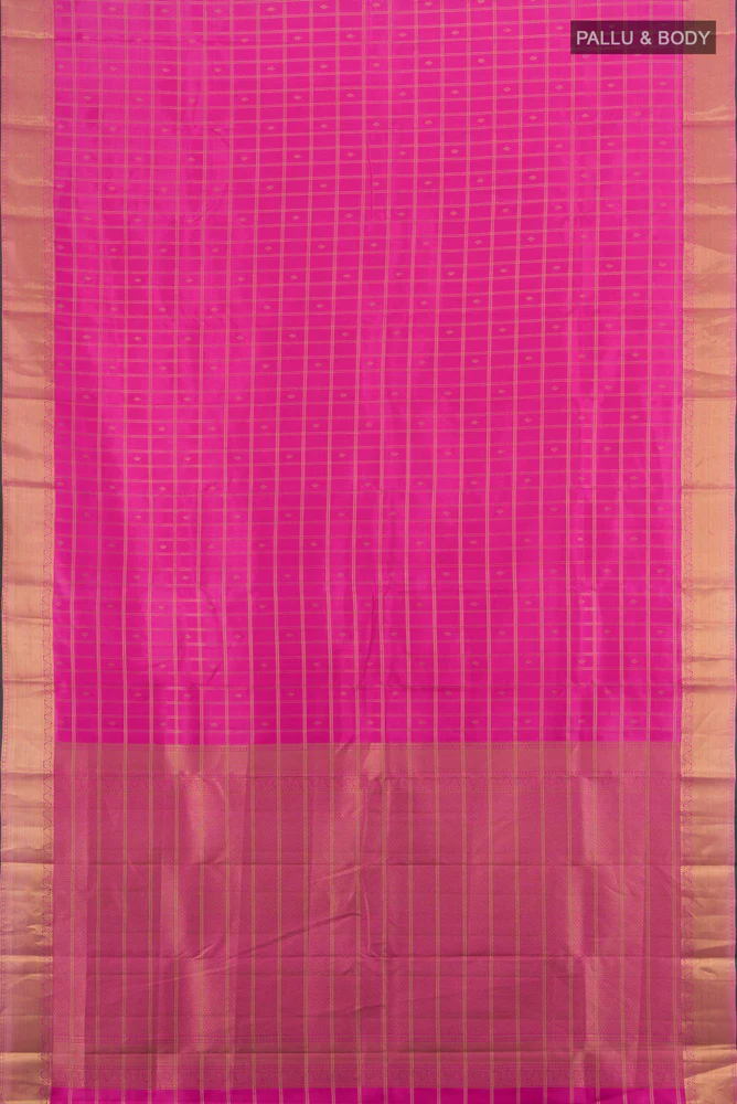 Rose pink Kanchipuram Silk Saree - Image 5