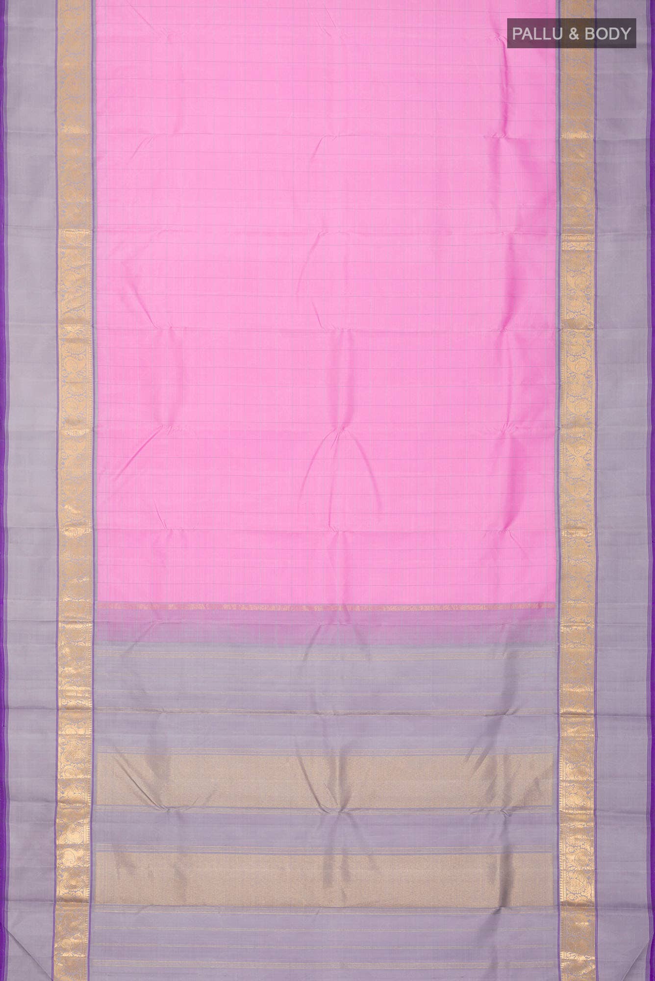 Rose pink Kanjivaram Silk Saree - Image 4