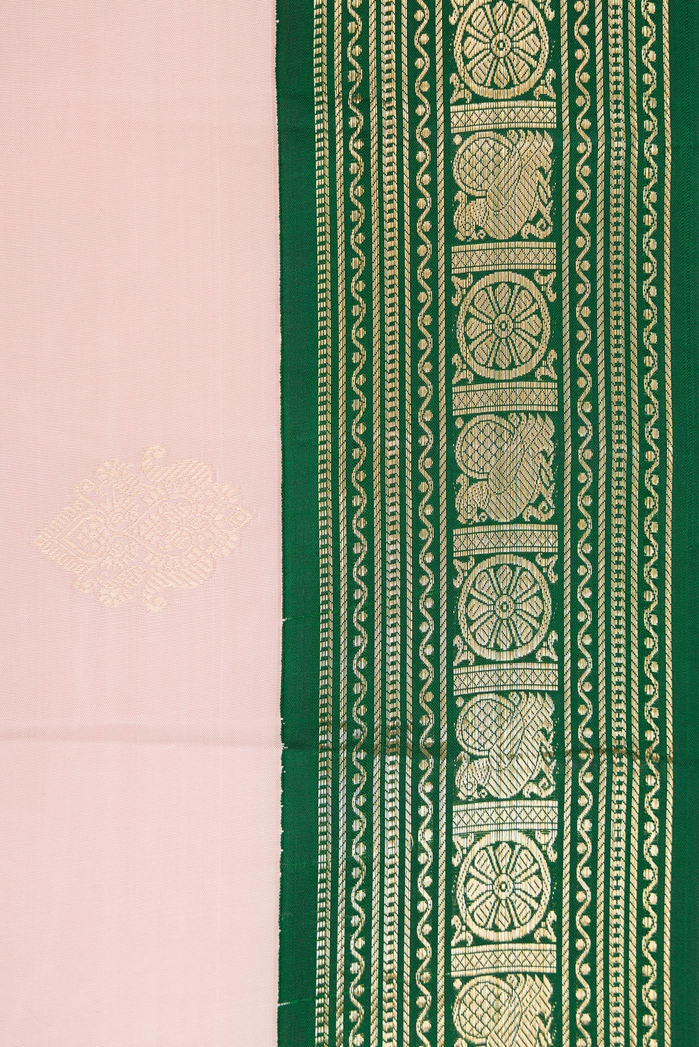 Rose pink Kanchipuram Silk Saree - Image 3