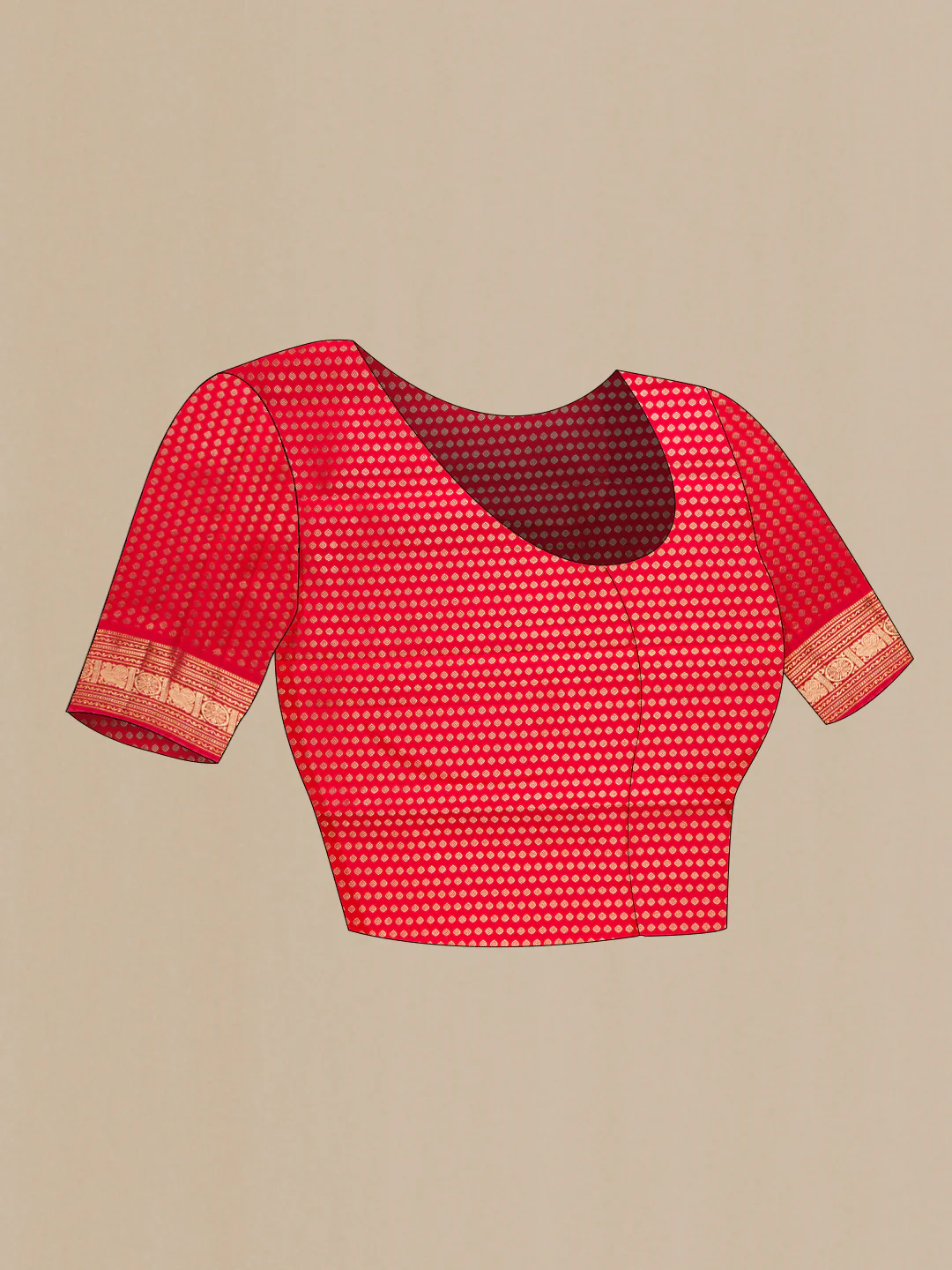 Rose pink Kanchipuram Silk Saree - Image 5