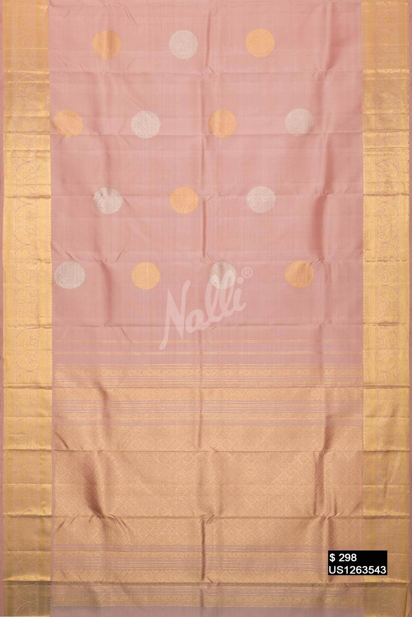 Rose Pink Kanchipuram Silk Saree