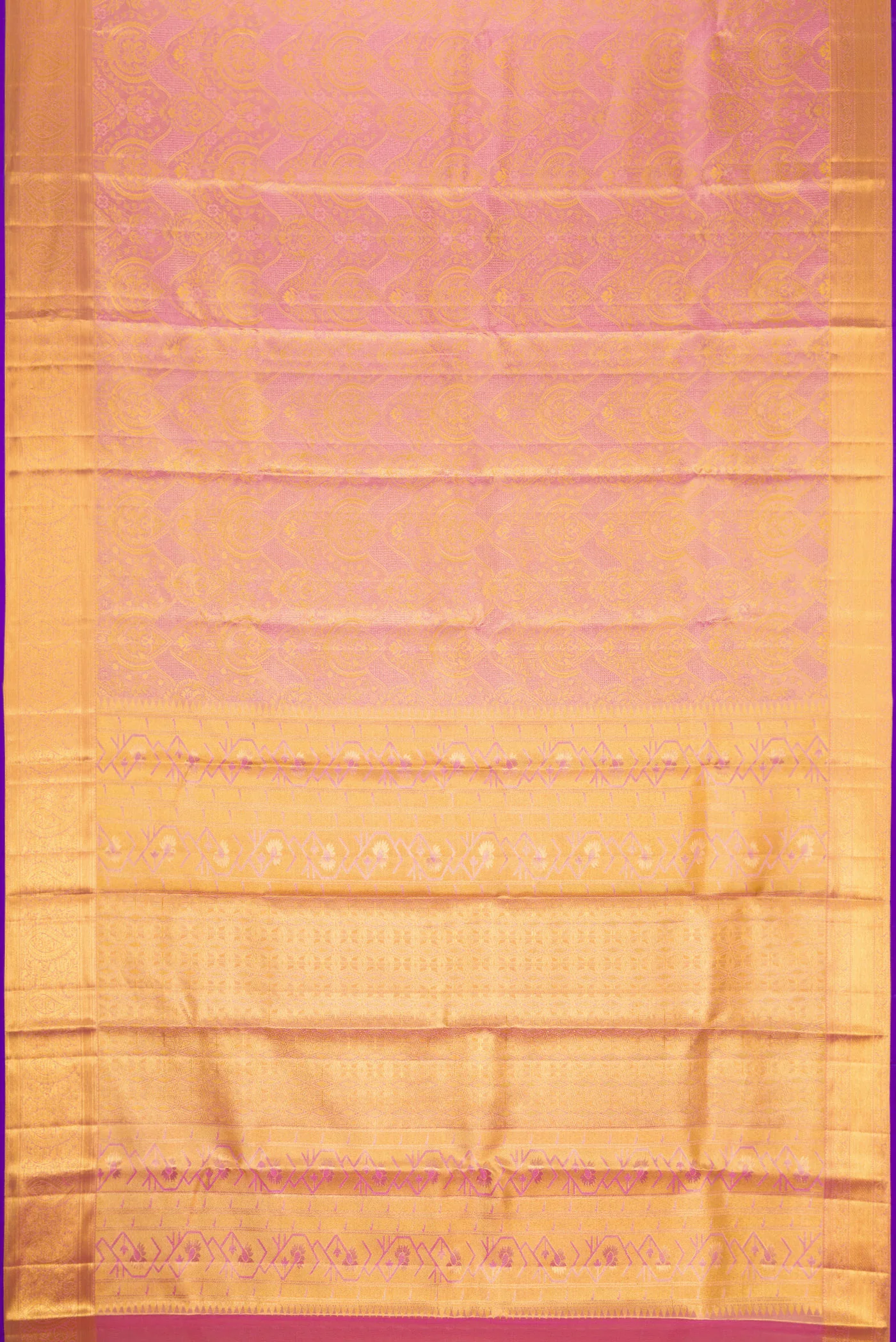 Rose pink Kanchipuram Tissue Silk Saree - Image 6