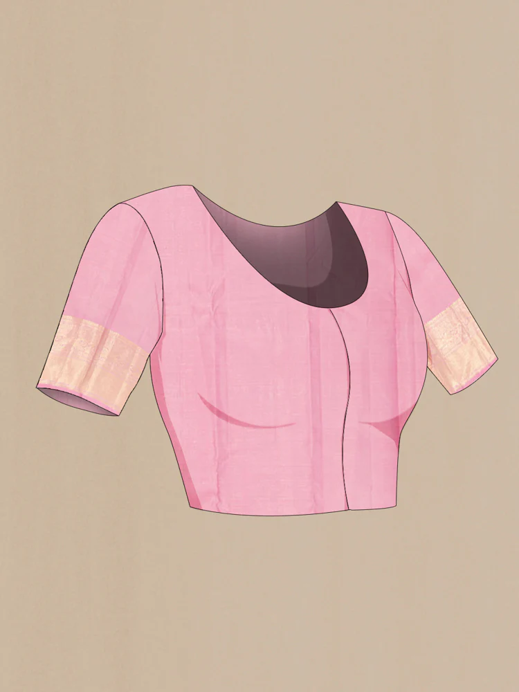 Rose pink Kanjivaram Silk Saree - Image 4