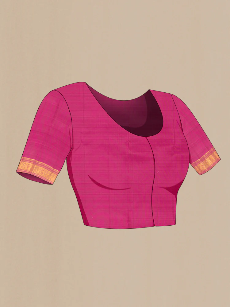 Rose pink Kanjivaram Silk Saree - Image 4