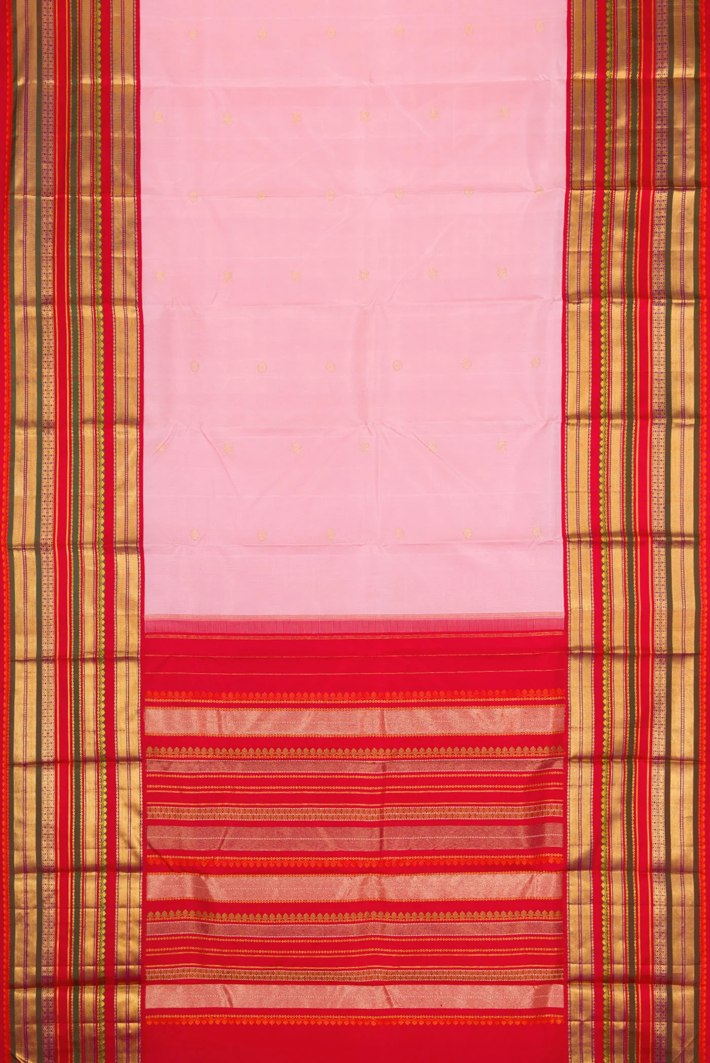 Rose pink Kanjivaram Silk Saree - Image 6