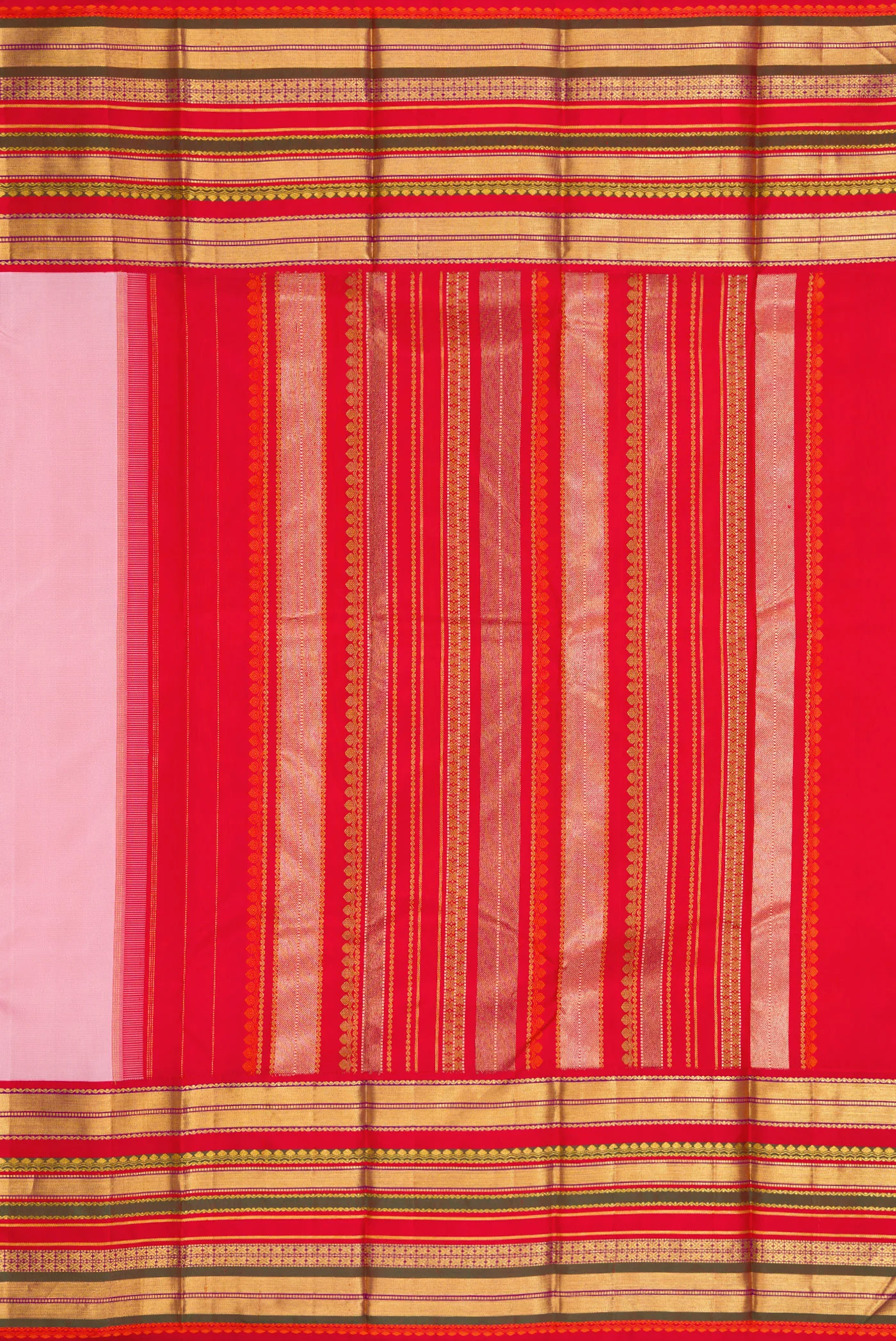 Rose pink Kanjivaram Silk Saree - Image 7