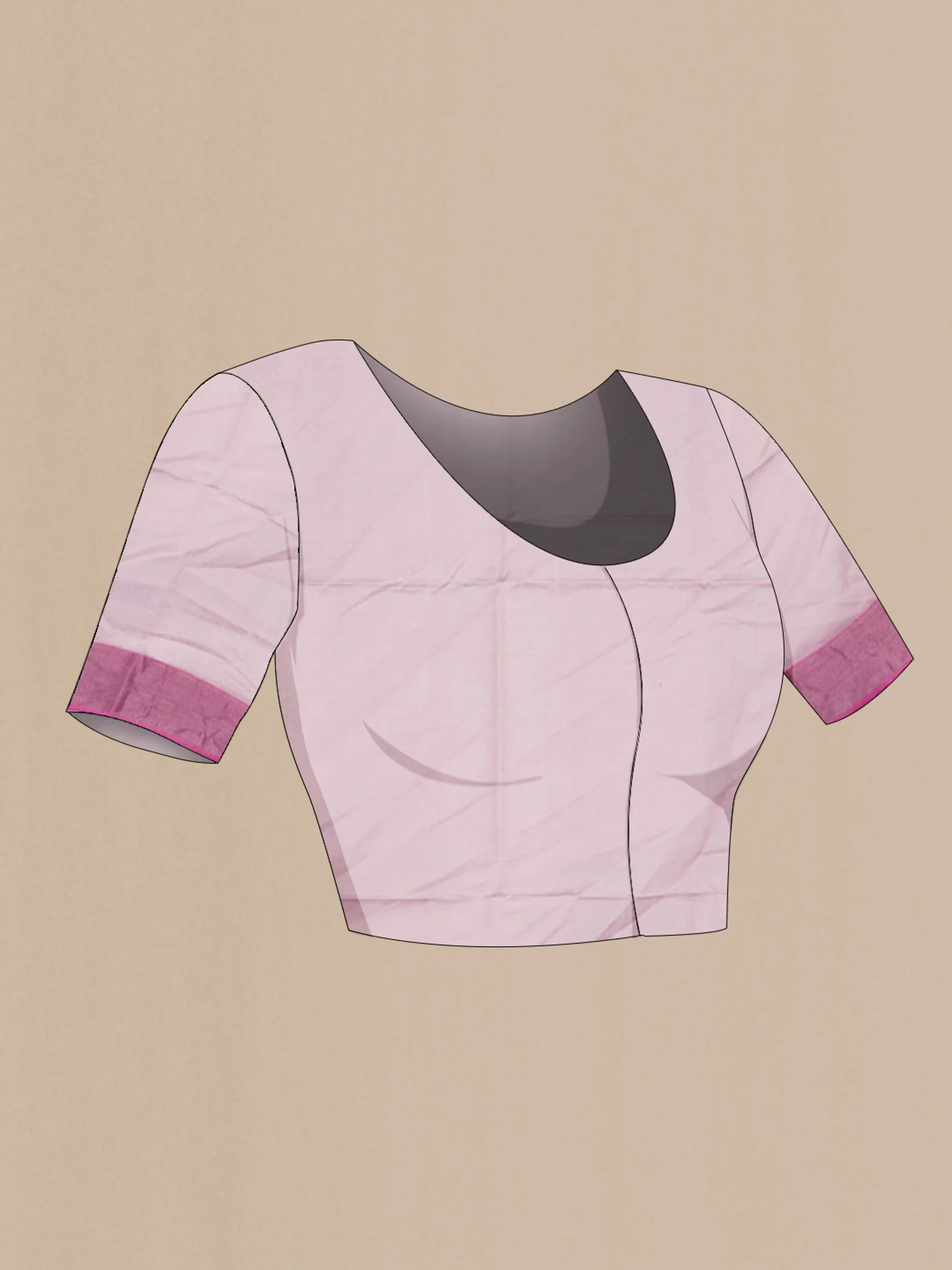 Rose pink Maheshwari Silk Saree - Image 2