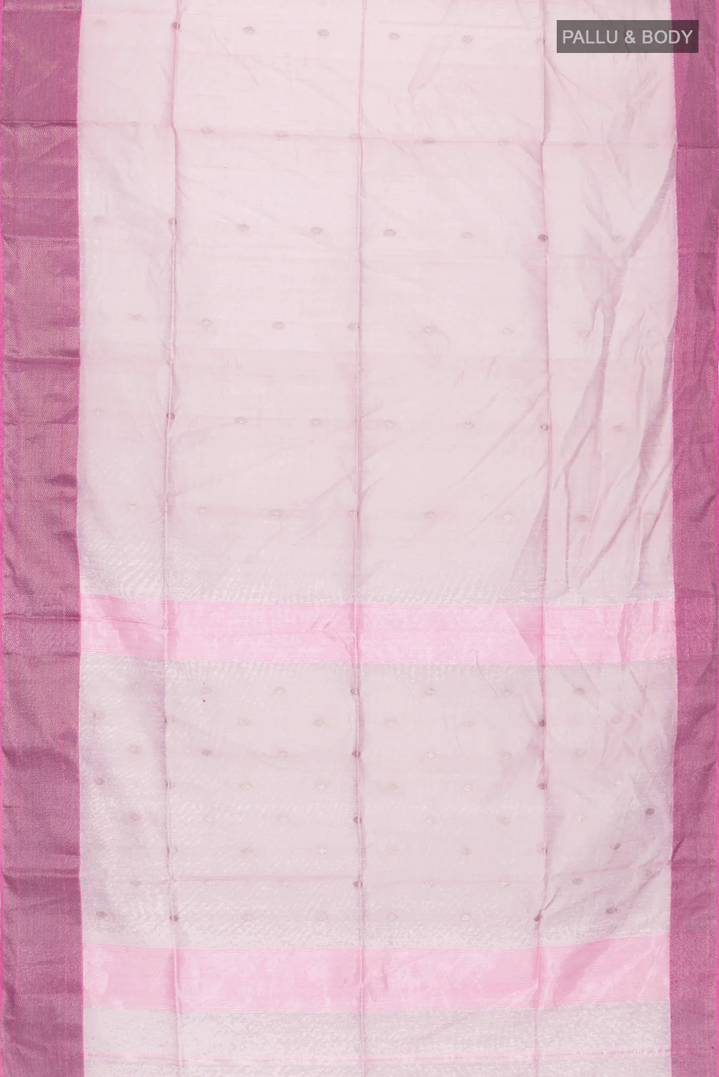 Rose pink Maheshwari Silk Saree - Image 3