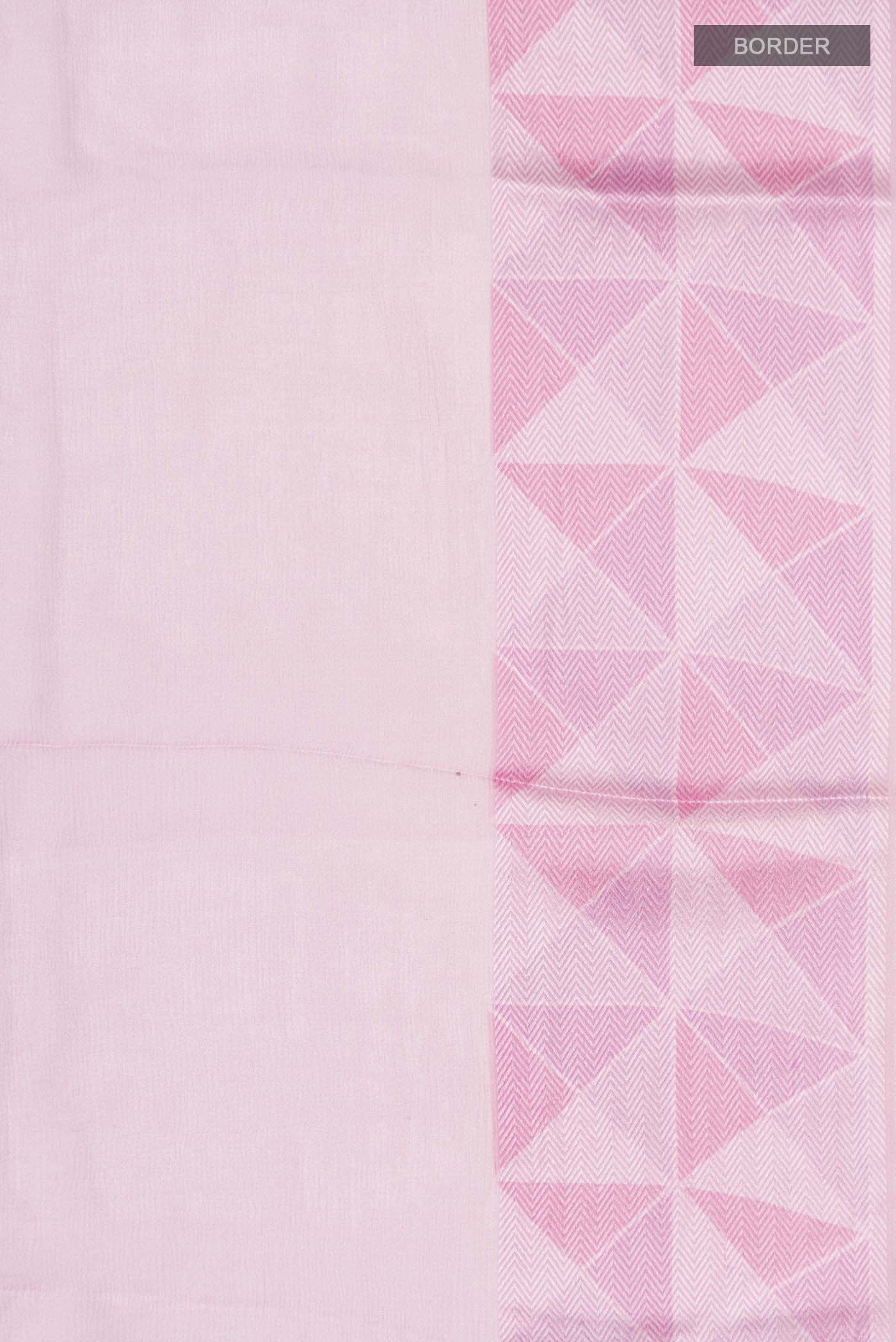 Rose pink Mysore Chiffon Saree - Image 3