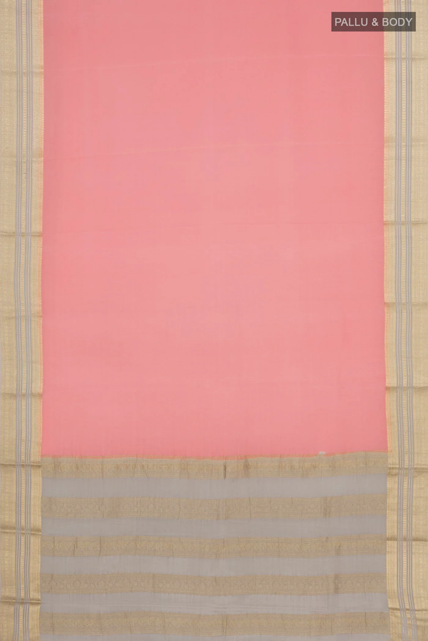 Rose pink Mysore Crepe Saree - Image 5