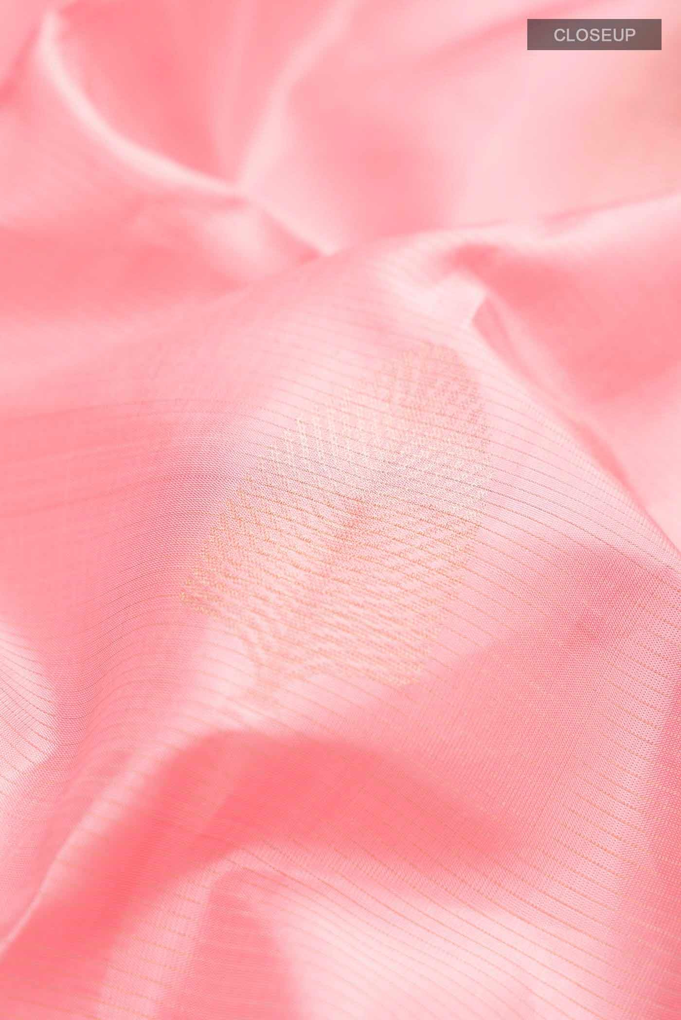 Rose pink Soft Silk Saree - Image 2