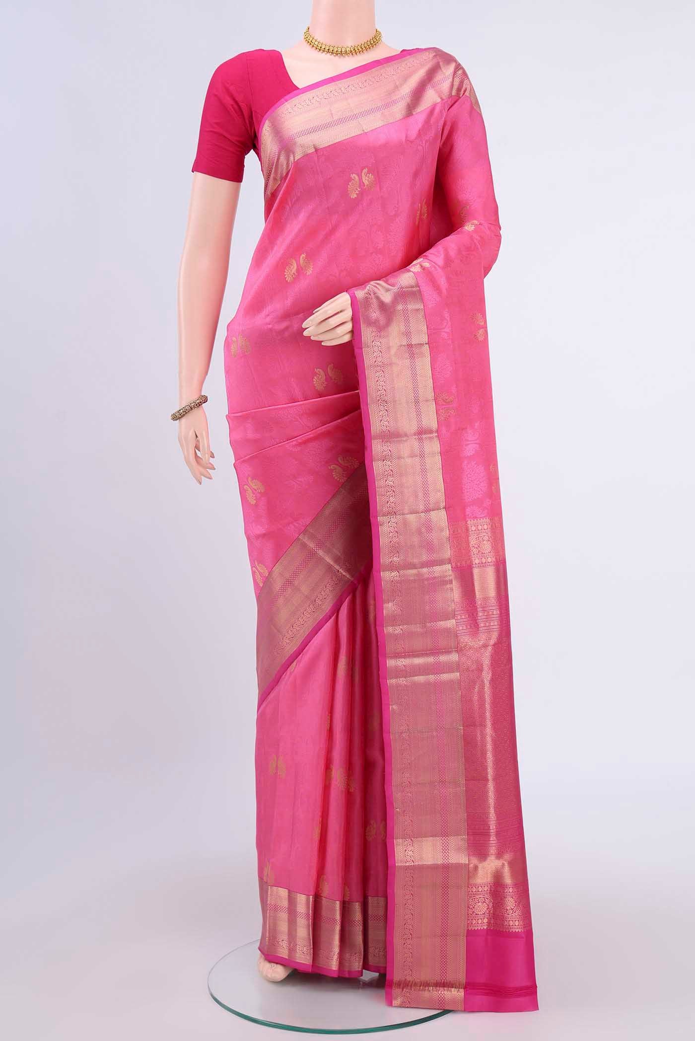 Rose pink Soft Silk Saree