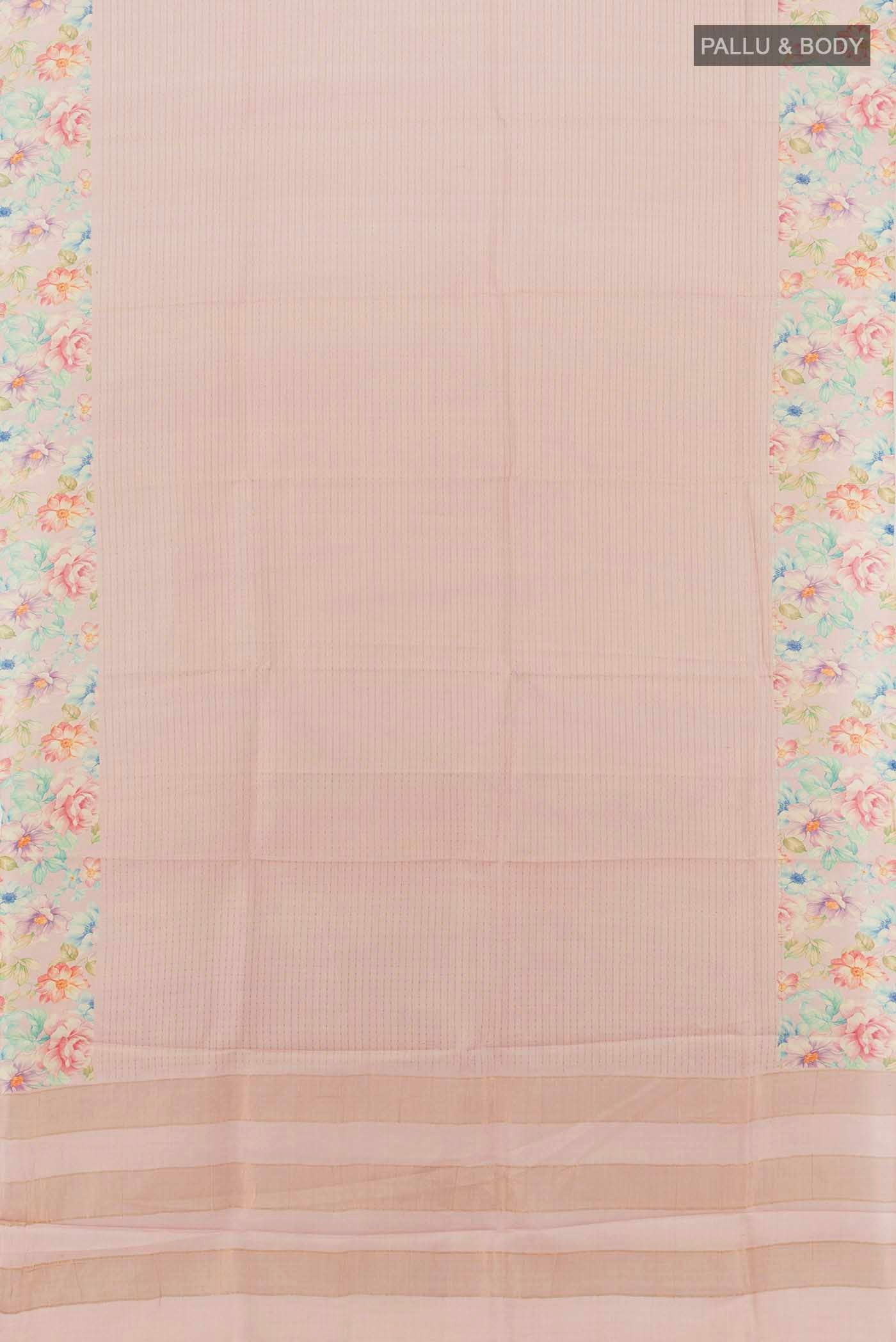 Rose pink Tussar Silk Saree - Image 5