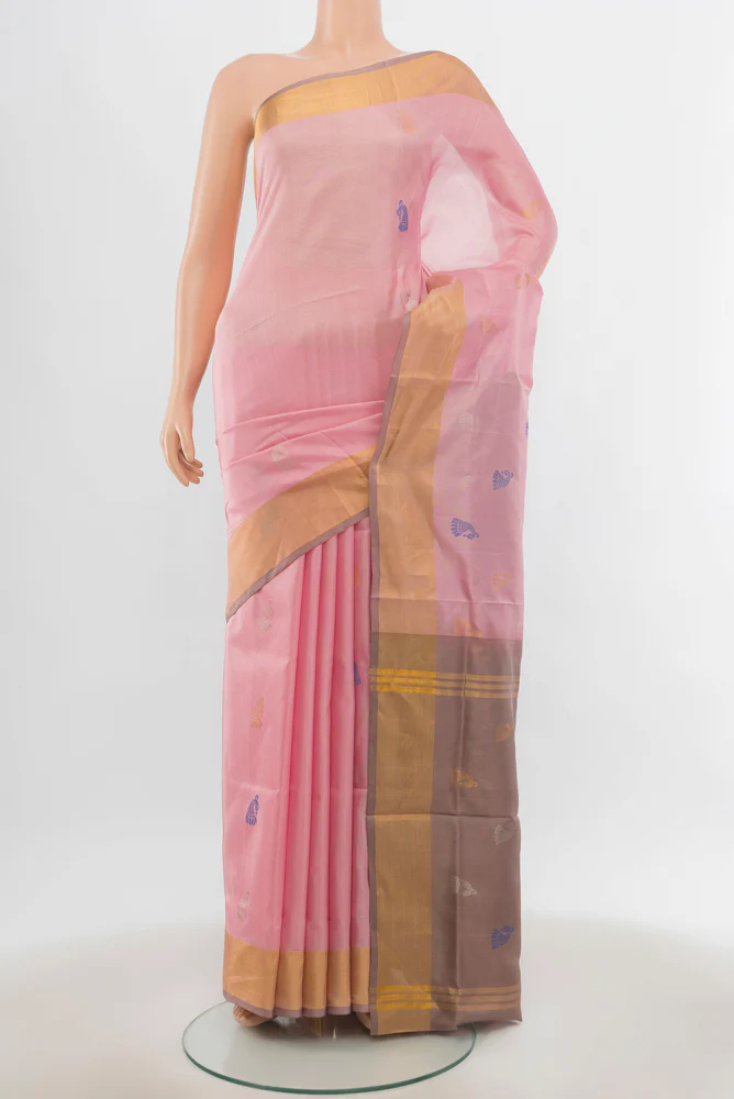 Rose pink Uppada Silk Saree