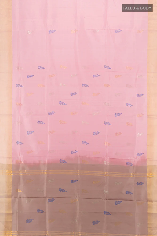 Rose pink Uppada Silk Saree - Image 5