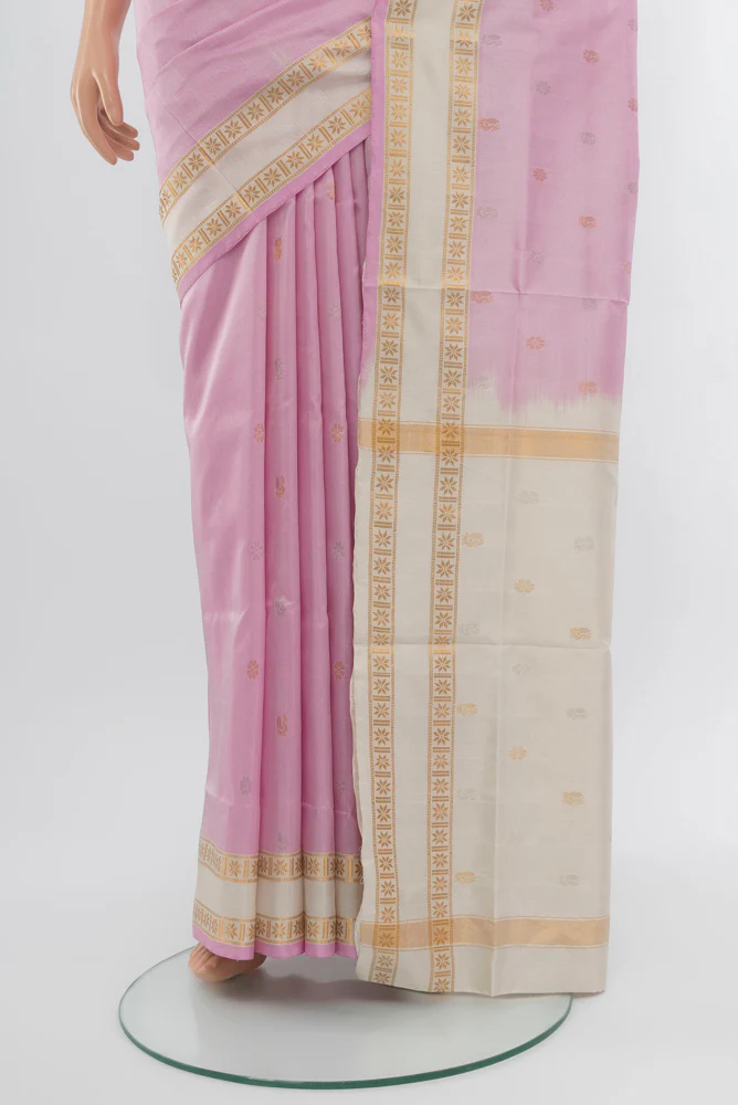 Rose pink Uppada Silk Saree - Image 3