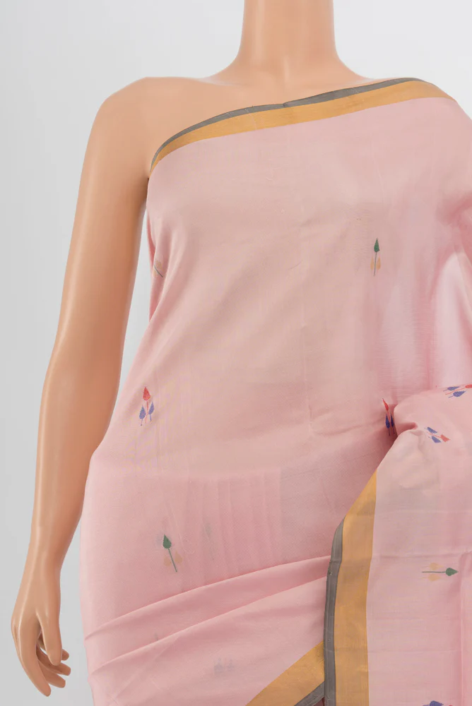 Rose pink Uppada Silk Saree - Image 2