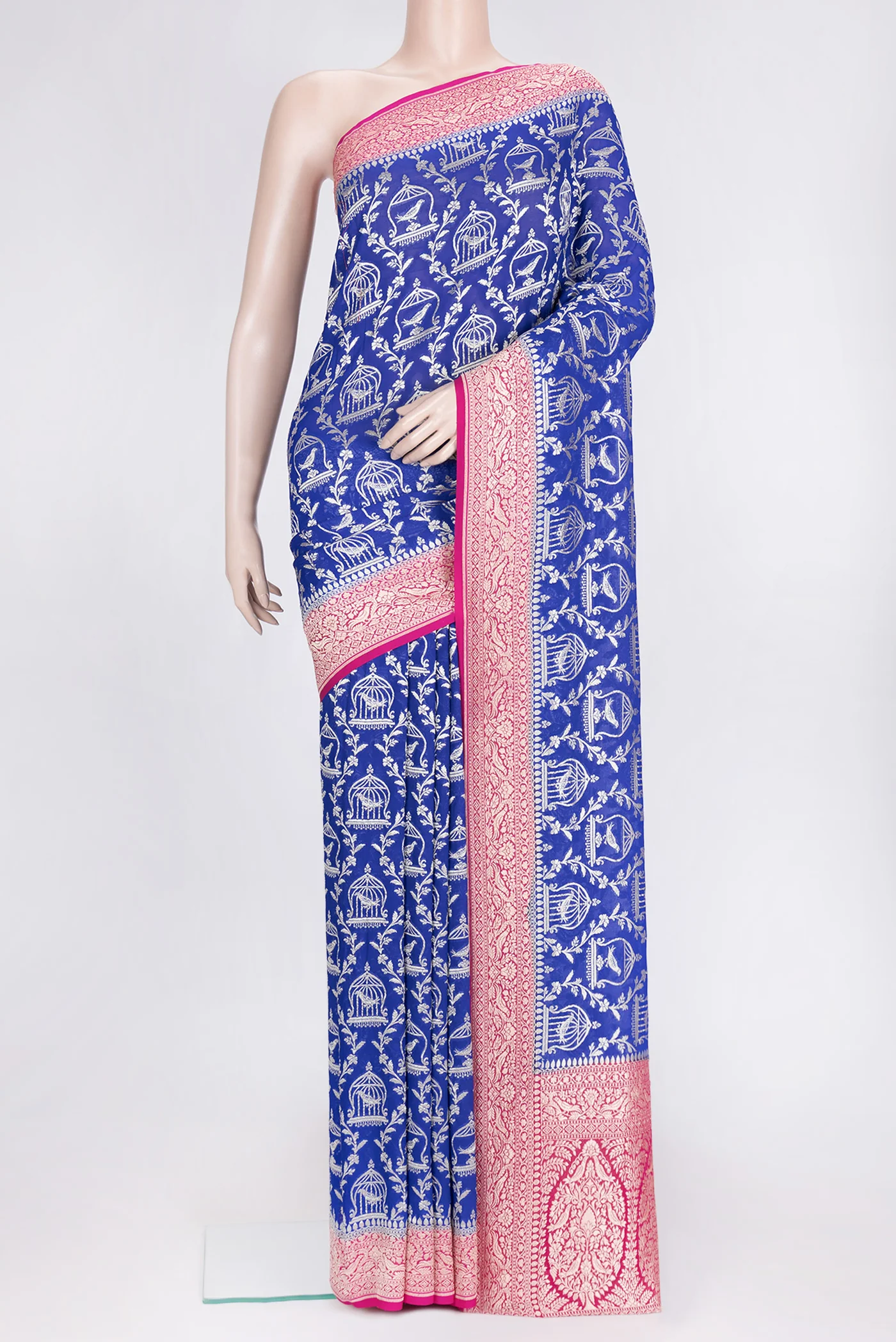 Royal Blue Banarasi Georgette Saree