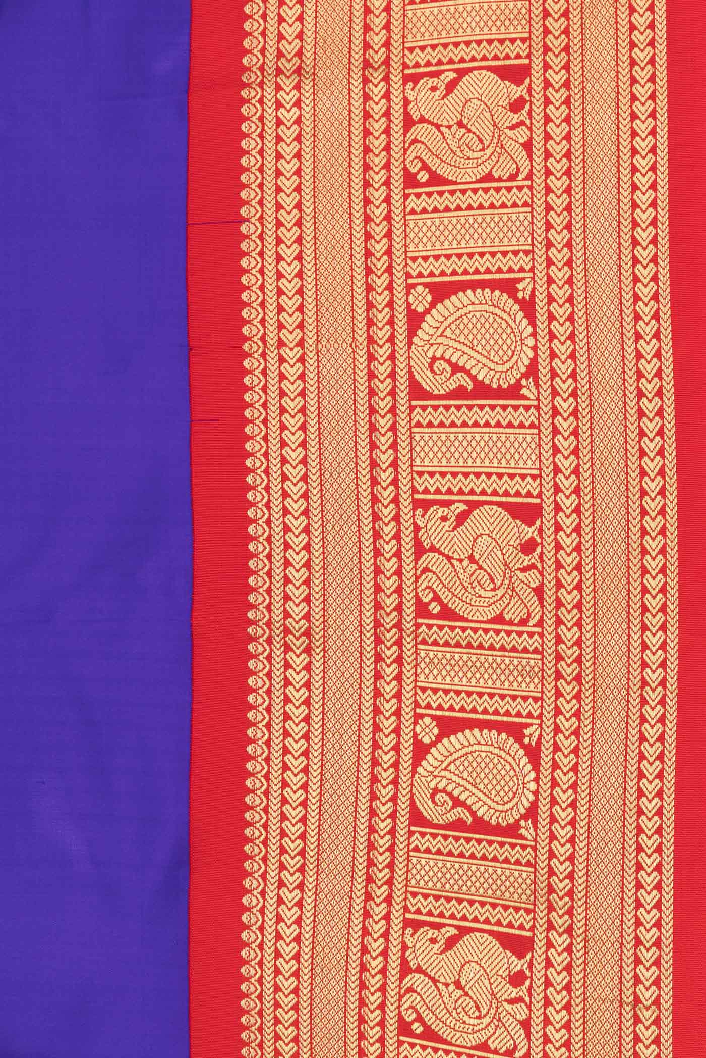 Royal Blue Kanchipuram Silk Saree - Image 3