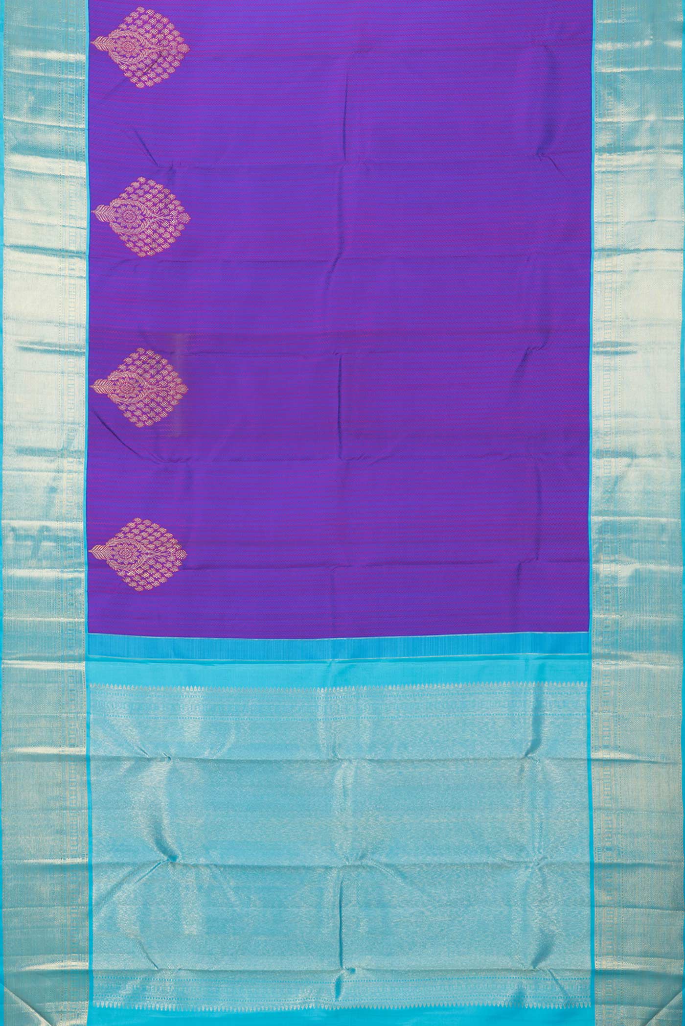 Royal Blue Dual Tone Kanjivaram Saree - Image 6