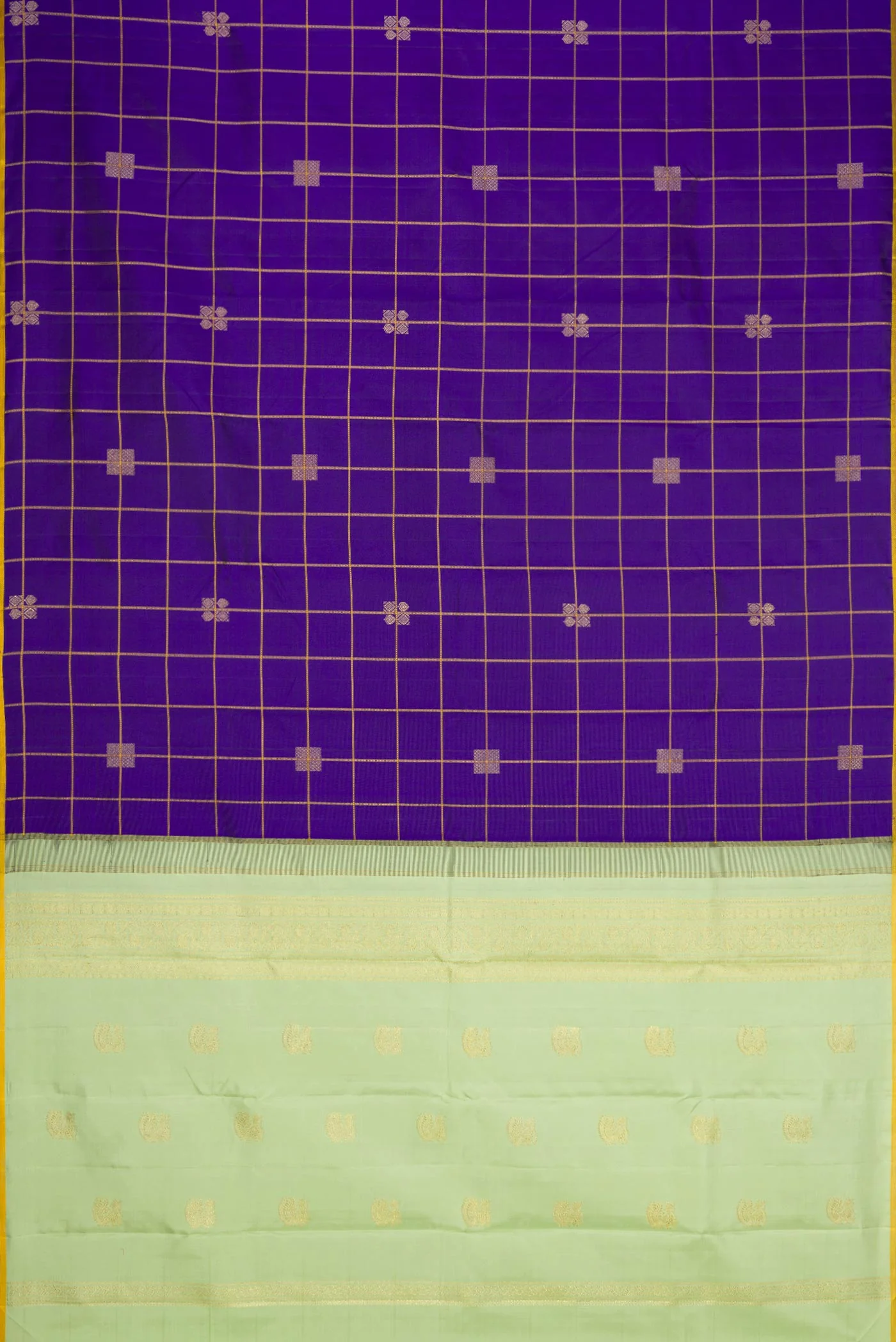 Royal Blue Dual Tone Kanjivaram Silk Saree - Image 6