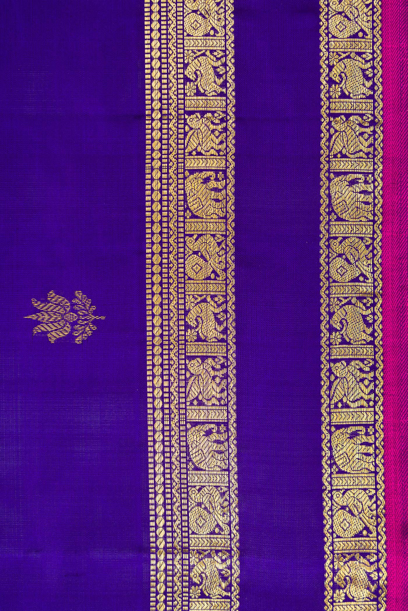 Royal Blue Kanchipuram Silk Saree - Image 3