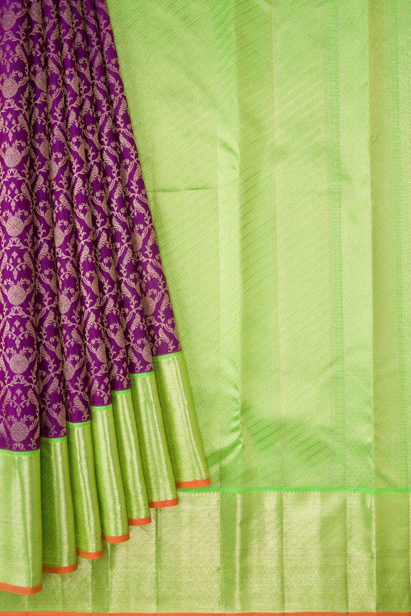 Violet Kanchipuram Silk Saree - Image 4